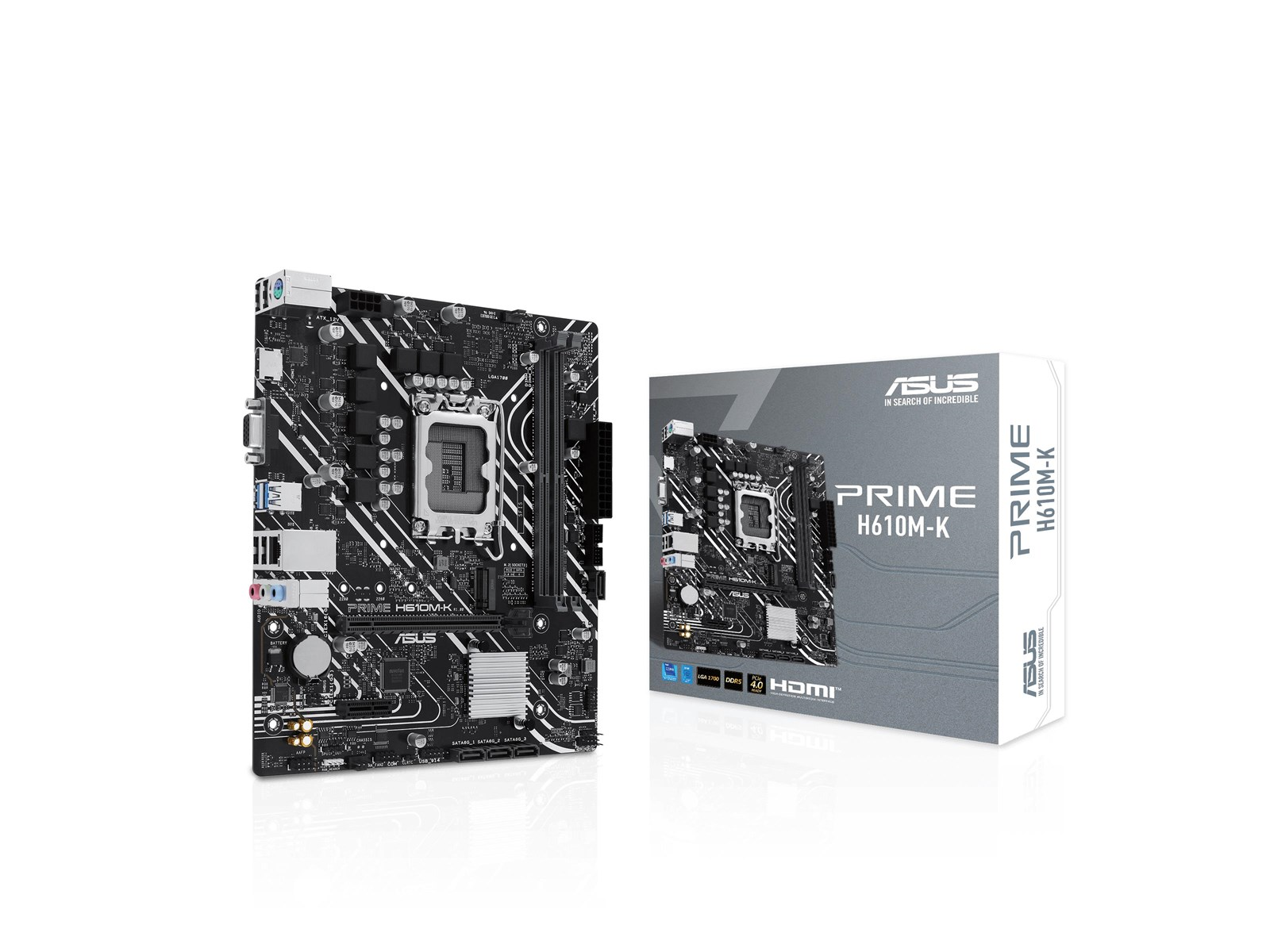 ASUS PRIME H610M-K Mainboard - Intel H610 - Intel LGA1700 socket - DDR5 RAM - Micro-ATX