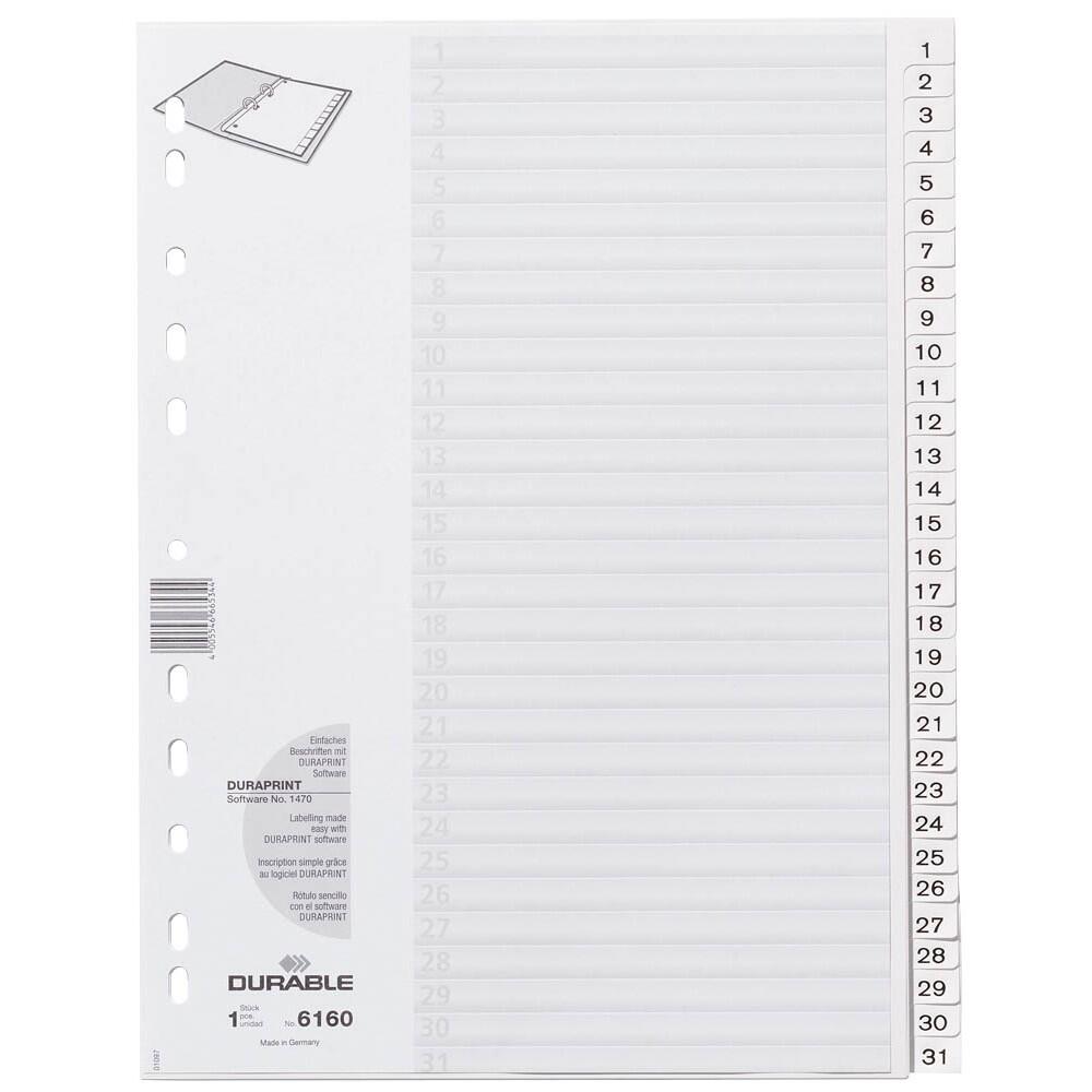 DURABLE Ordnerregister Vollformat 1-31 weiß - 1 Satz
