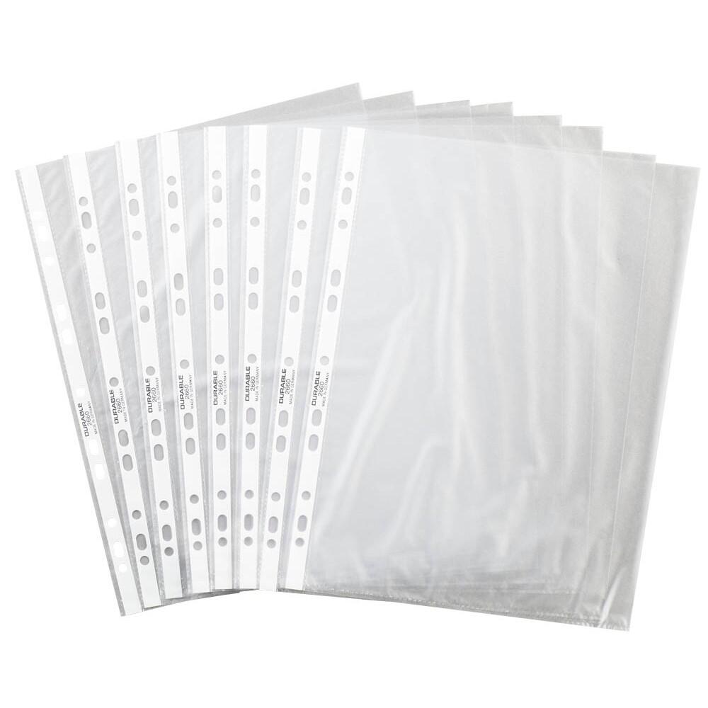 DURABLE Prospekthüllen 0,045 mm DIN A4 transparent genarbt 0,045 mm - 100 Stück