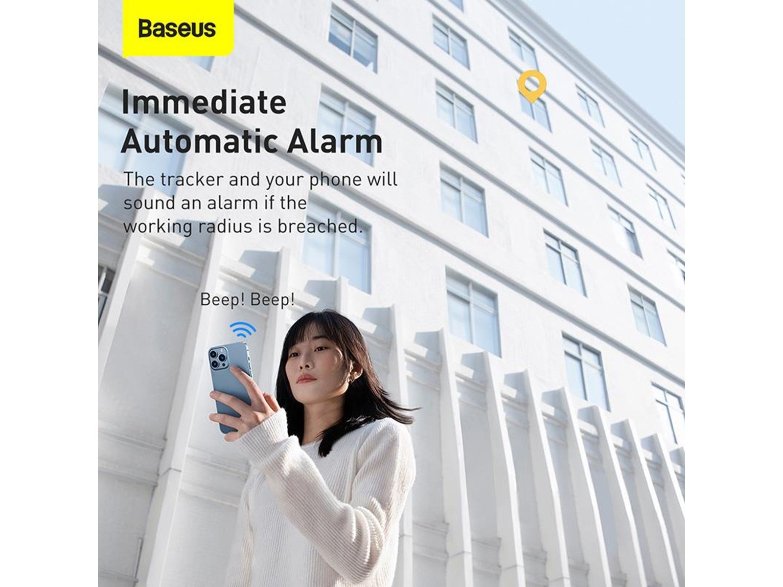 Baseus Intelligent T2 Pro anti-loss device (white)