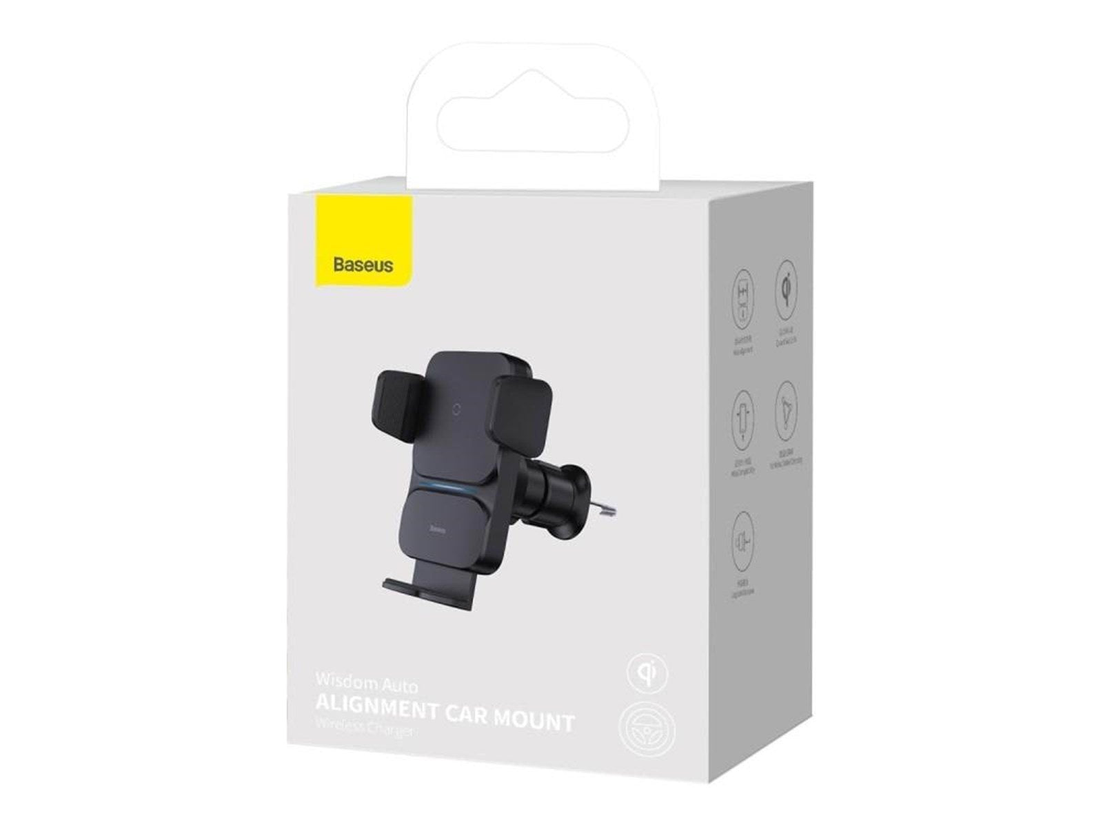 Baseus Wisdom Wireless Charging Air vent Electric Car Phone Holder (black)