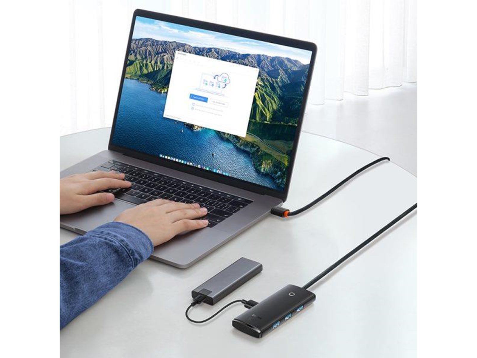 Baseus Lite Series USB do 4x USB 3.0 2m (black) USB-Hubs - USB 3.0 - 4 - Schwarz