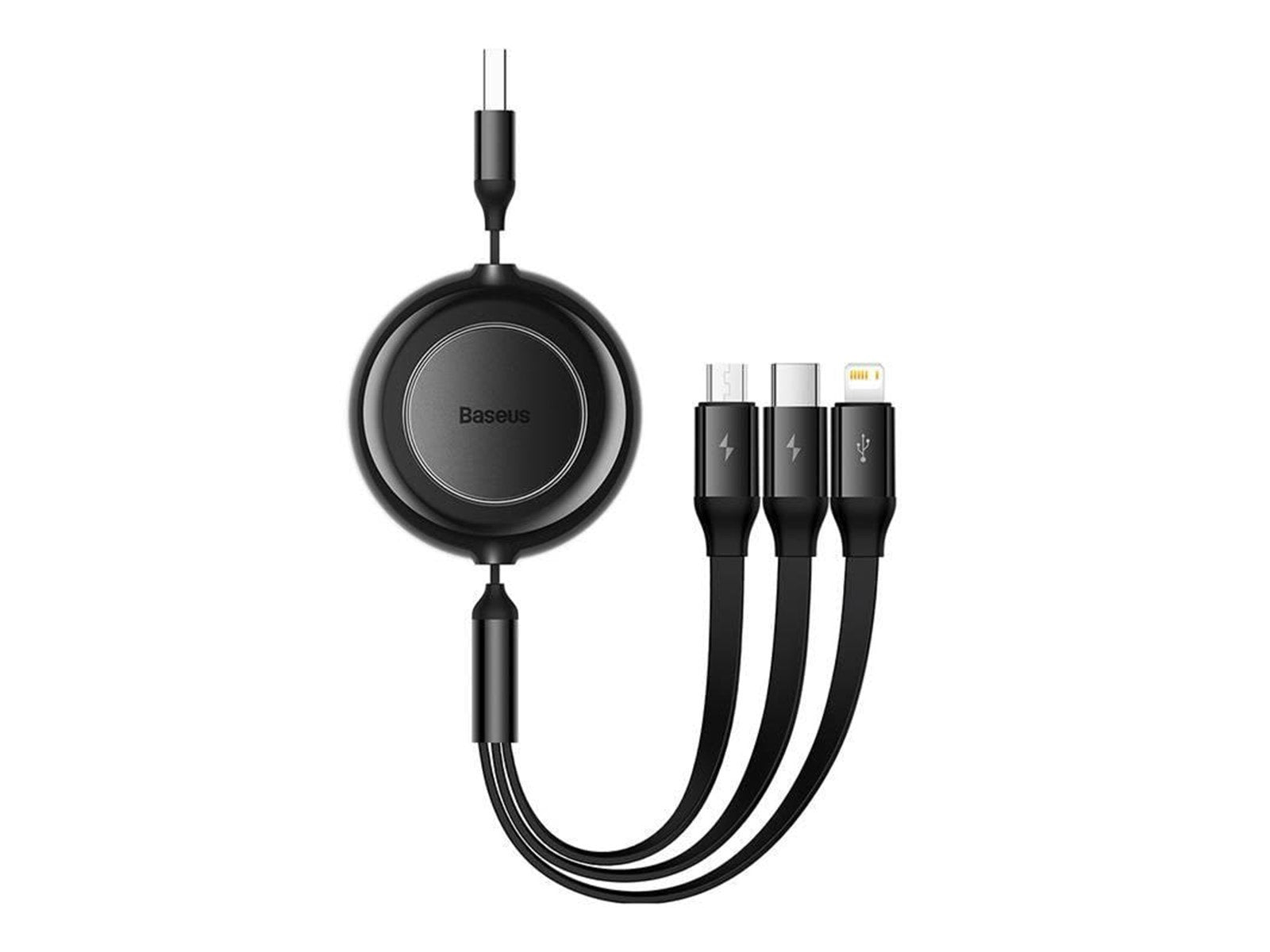 Baseus Bright Mirror 2 USB 3-in-1 cable for micro USB / USB-C / Lightning 3.5A 1.1m (Black)