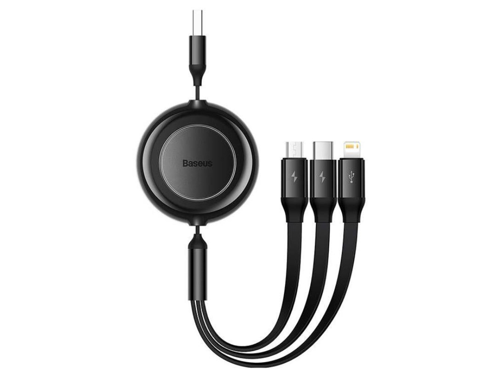 Baseus Bright Mirror 2 USB 3-in-1 cable for micro USB / USB-C / Lightning 3.5A 1.1m (Black)