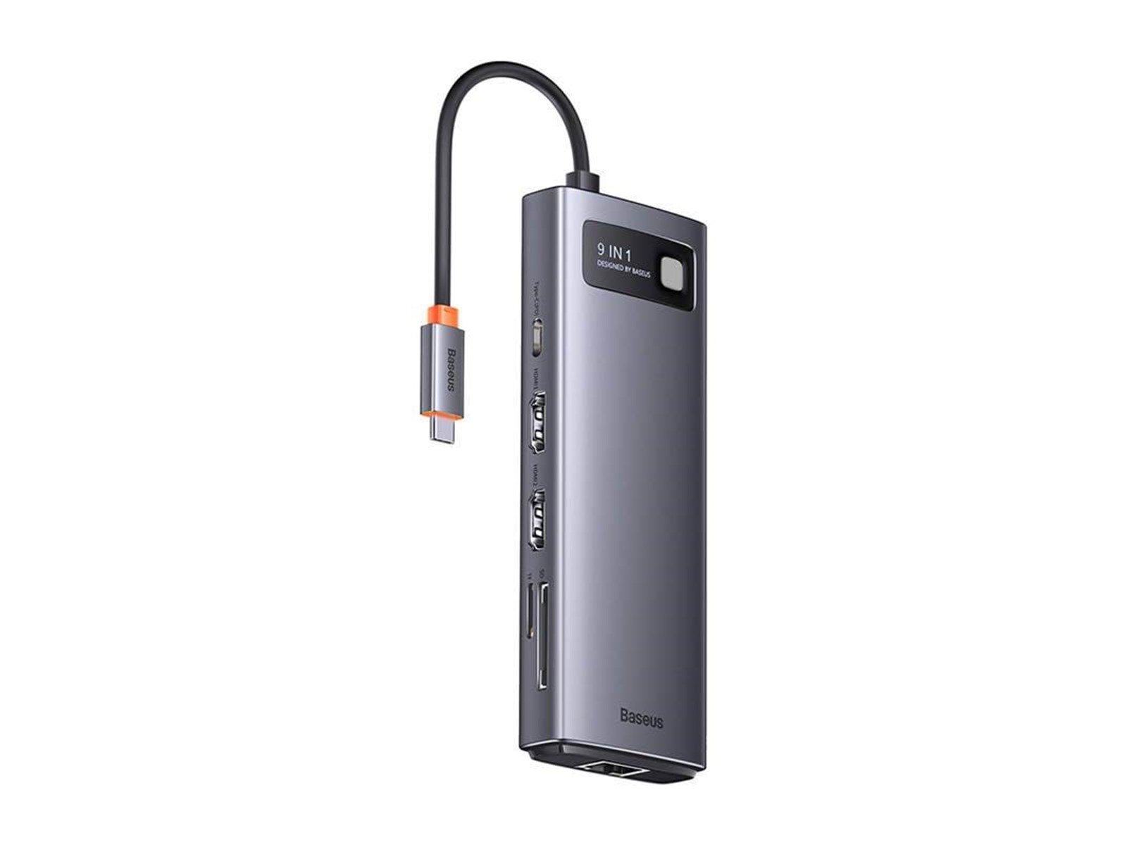 Baseus Metal Gleam Series USB-C to 2x USB 3.0 + 2x HDMI + USB 2.0 + USB-C PD + Ethernet RJ45 + microSD/SD USB-Hubs - USB 3.0 - 9