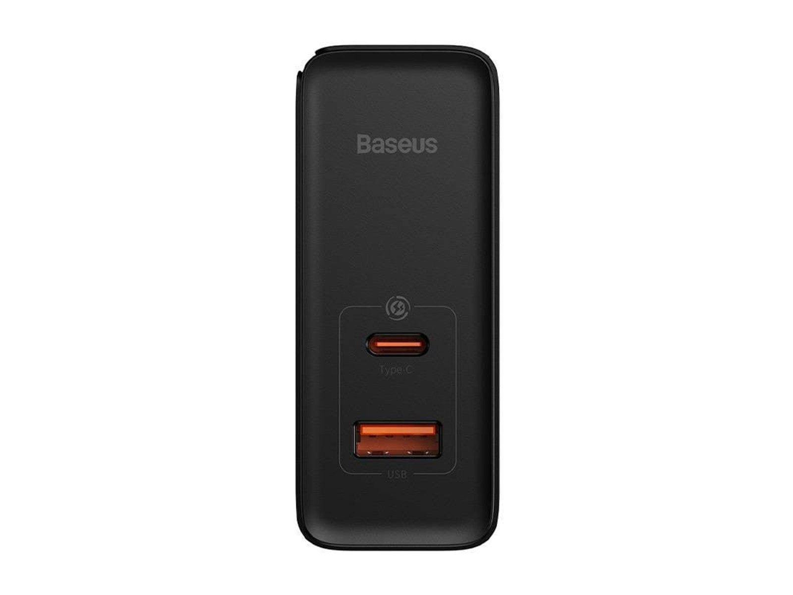Baseus GaN USB-C + USB 100W + 1m cable (black)