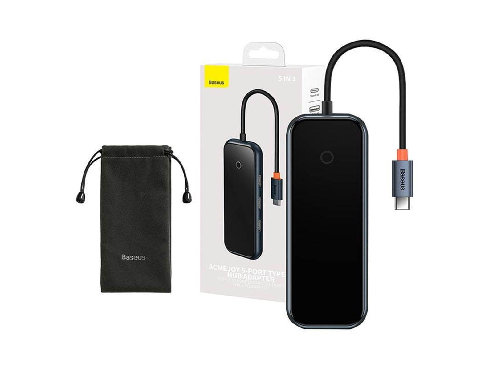 Baseus AcmeJoy series USB-C to 2xUSB 3.0 + USB 2.0 + USB-C PD + HDMI (dark grey) USB-Hubs - USB 3.0 - 5 - Schwarz