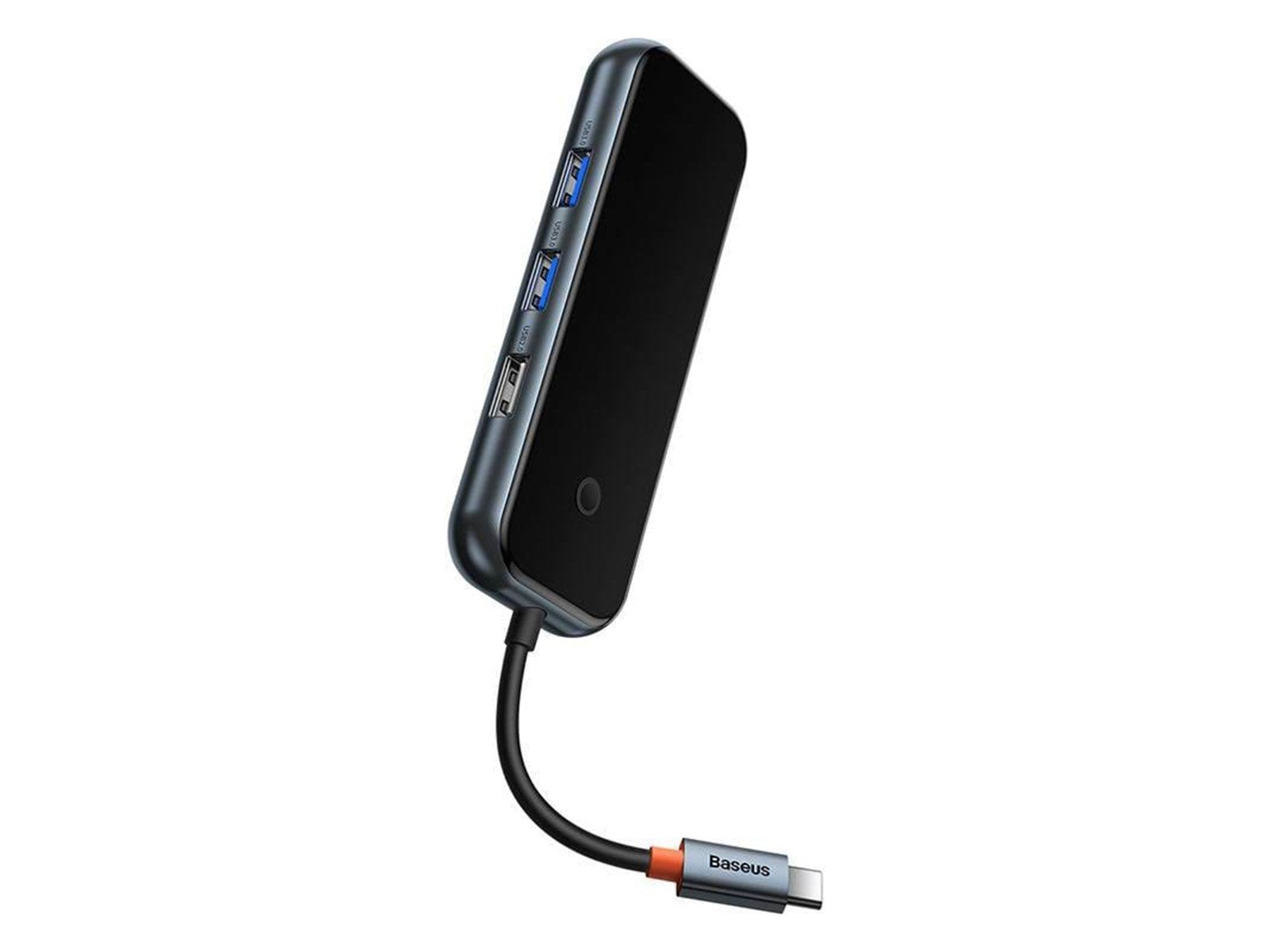 Baseus AcmeJoy series USB-C to 2xUSB 3.0 + USB 2.0 + USB-C PD + HDMI (dark grey) USB-Hubs - USB 3.0 - 5 - Schwarz