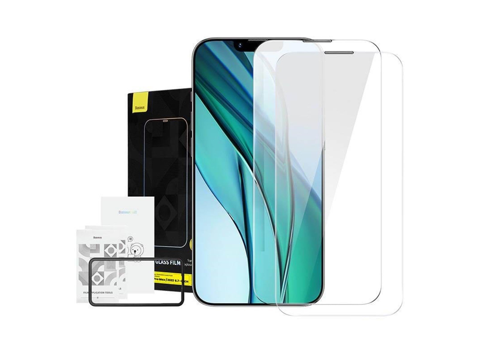 Baseus Crystal Tempered Glass Dust-proof 0.3mm for iPhone 14 Plus/13 Pro Max (2pcs)
