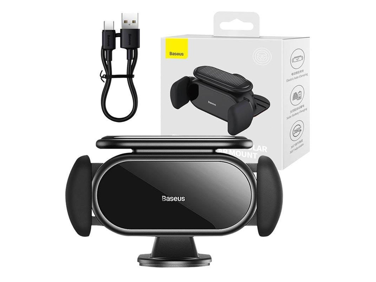 Baseus Solar Electric Car Phone Holder  Steel Cannon Pro (Black)