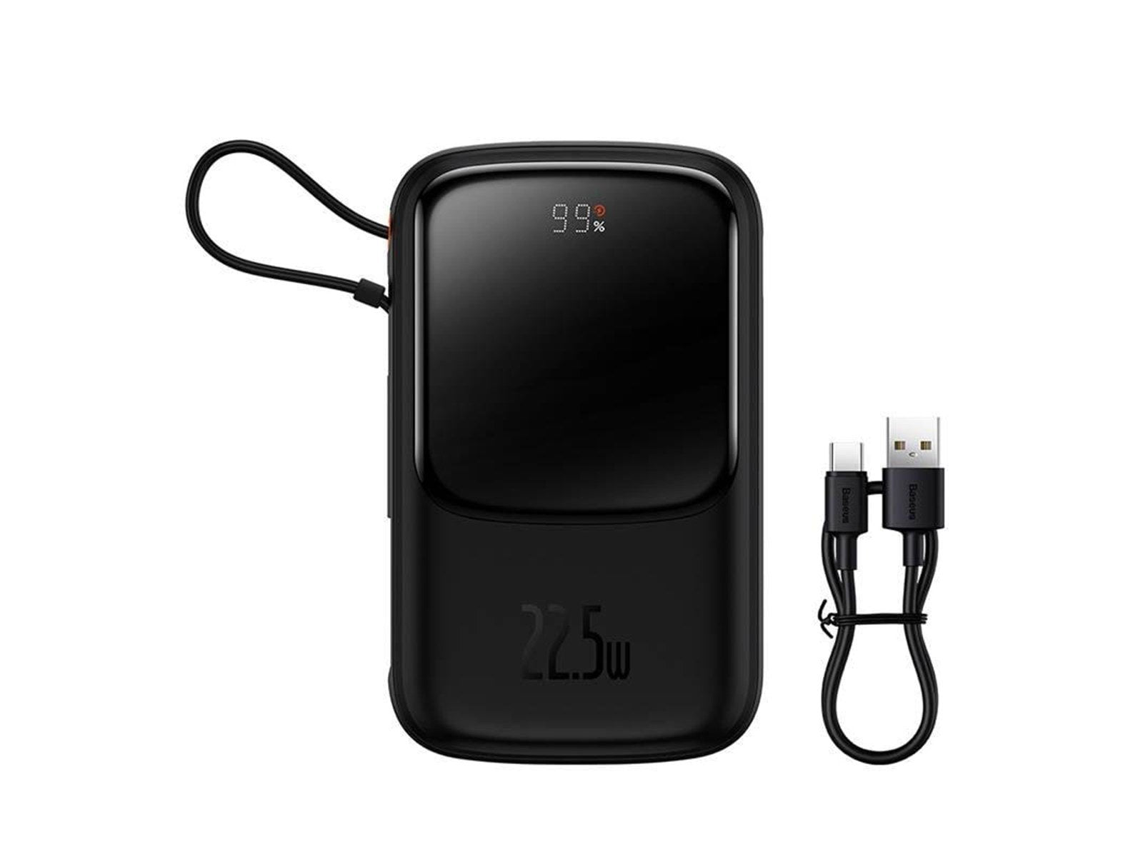 Baseus Qpow PRO with cable 10000mAh 22.5W (Black) Powerbank (Akku) - schwarz - 10000 mAh