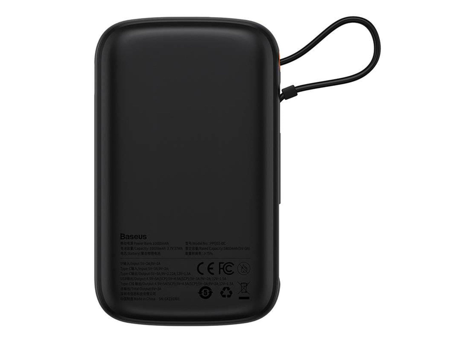 Baseus Qpow PRO with cable 10000mAh 22.5W (Black) Powerbank (Akku) - schwarz - 10000 mAh