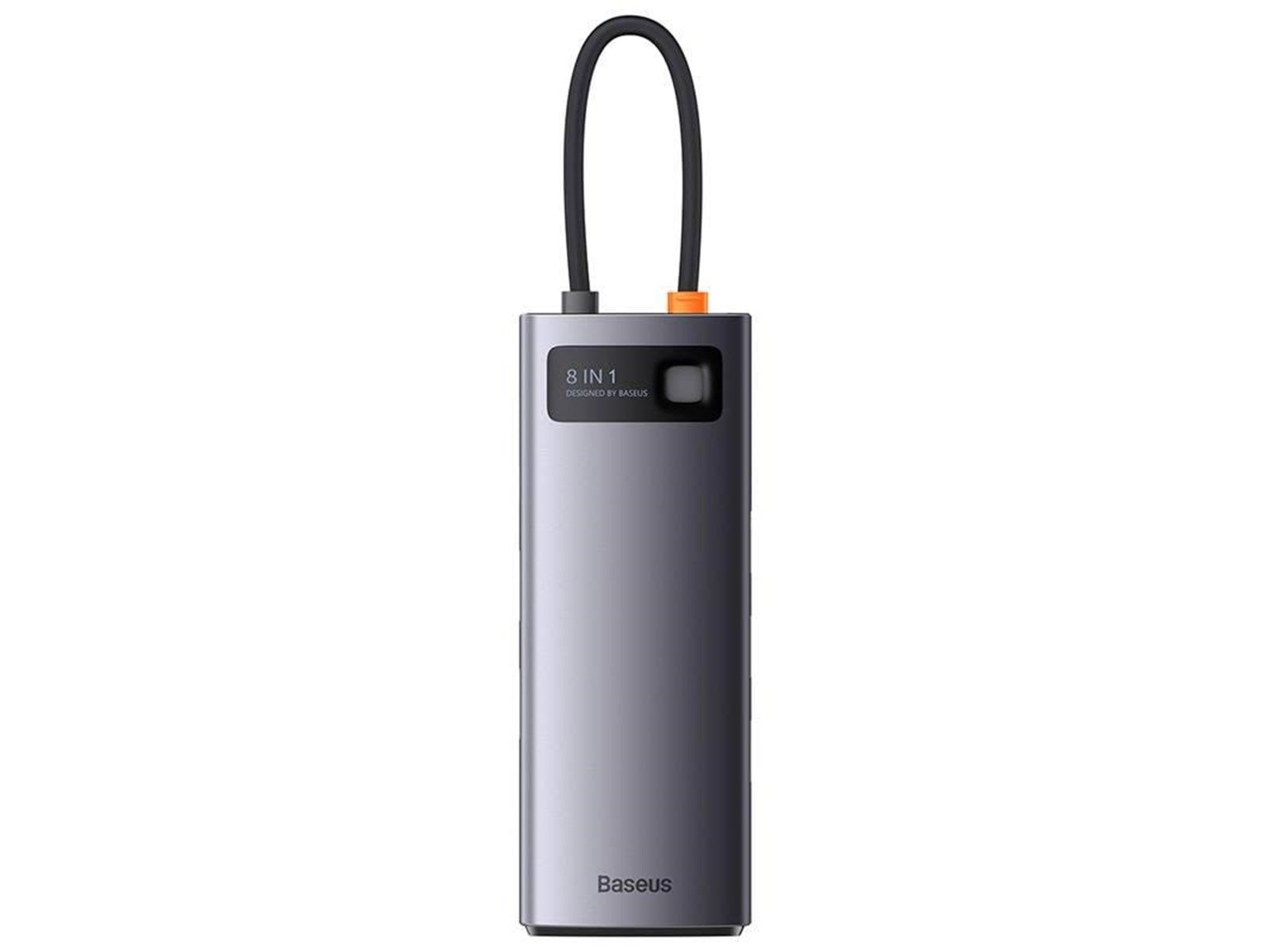 Baseus StarJoy Metal Glam Series USB-C do HDMI + 3 x USB 3.0 + USB-C PD + RJ45 + SD/TF USB-Hubs - USB 3.0 - 8 Anschlüsse - Grau