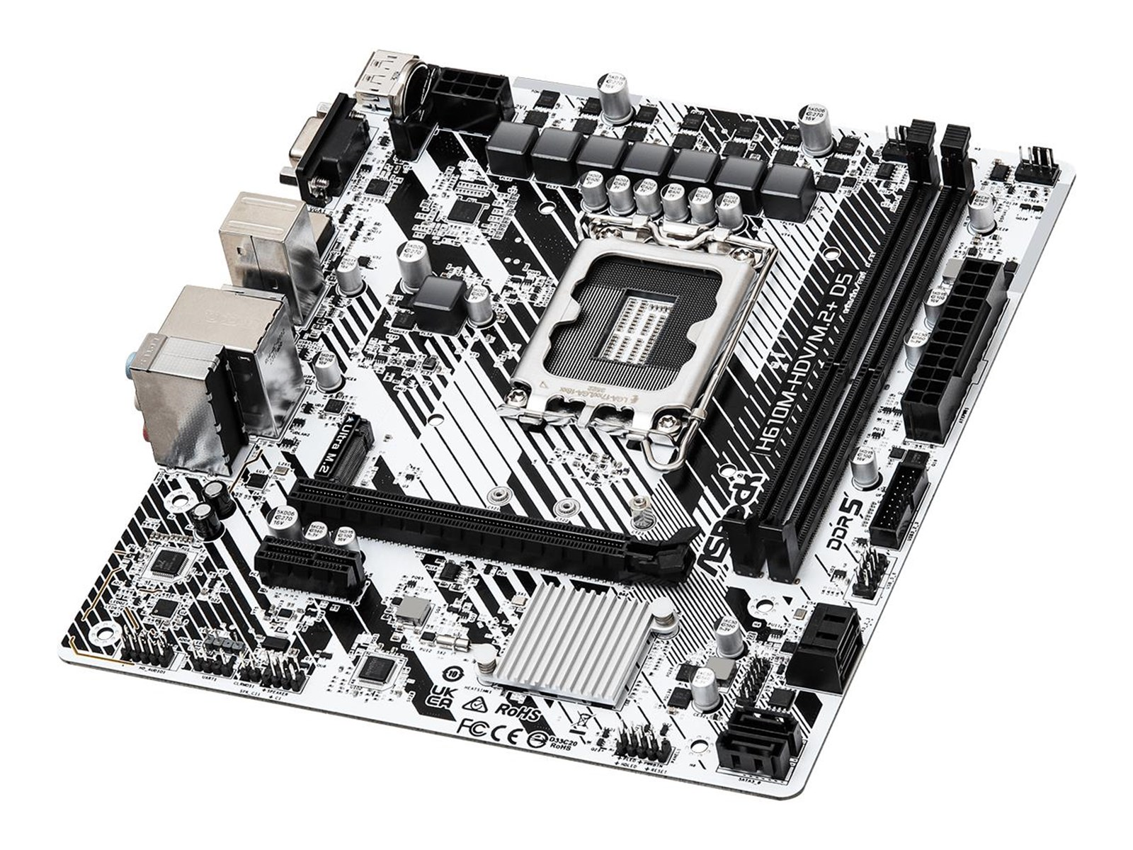 ASRock H610M-HDV/M.2+ D5 Mainboard - Intel H610 - Intel LGA1700 socket - DDR5 RAM - Micro-ATX