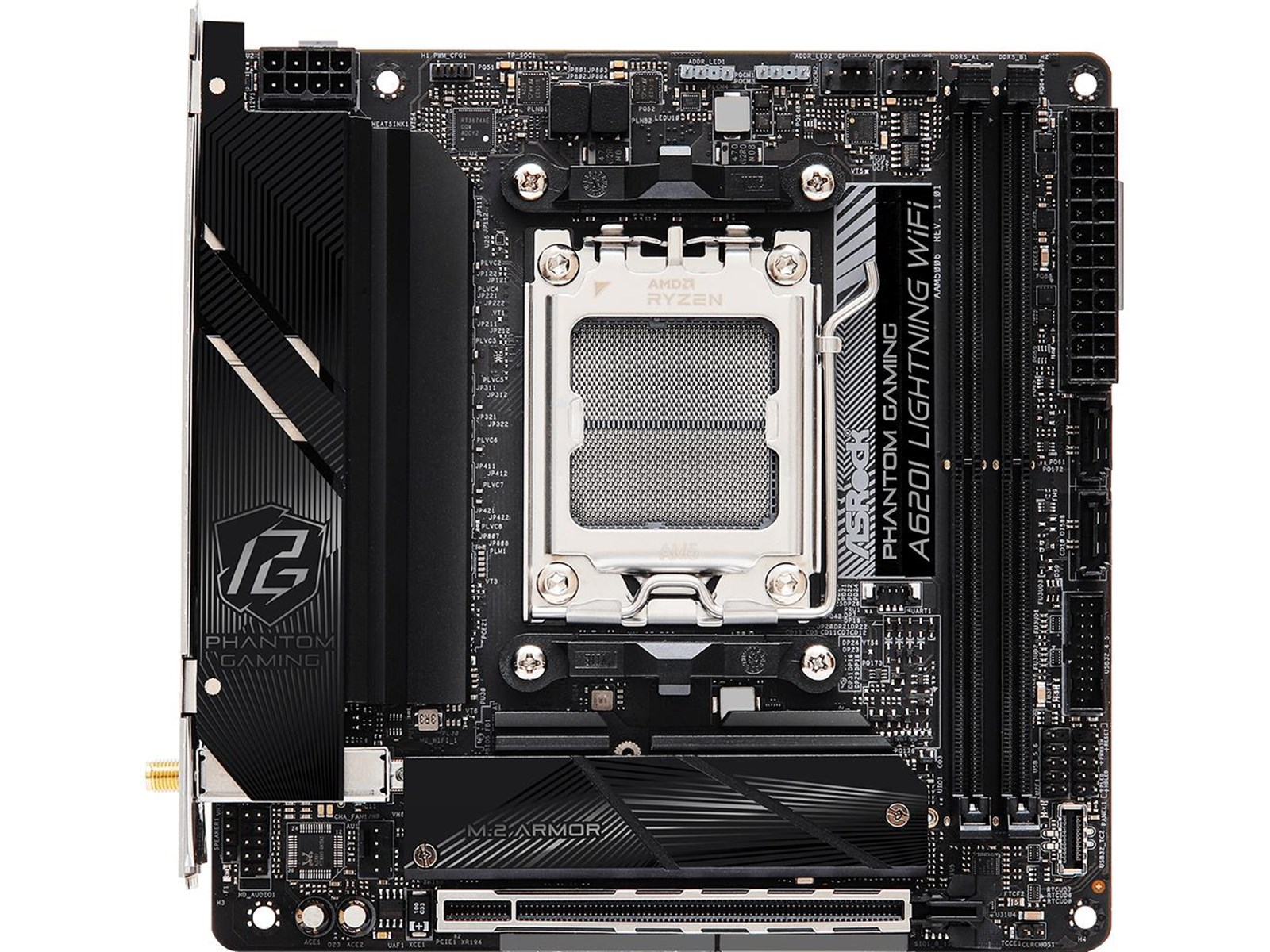 ASRock A620I LIGHTNING WIFI Mainboard - AMD A620 - AMD AM5 socket - DDR5 RAM - Mini-ITX