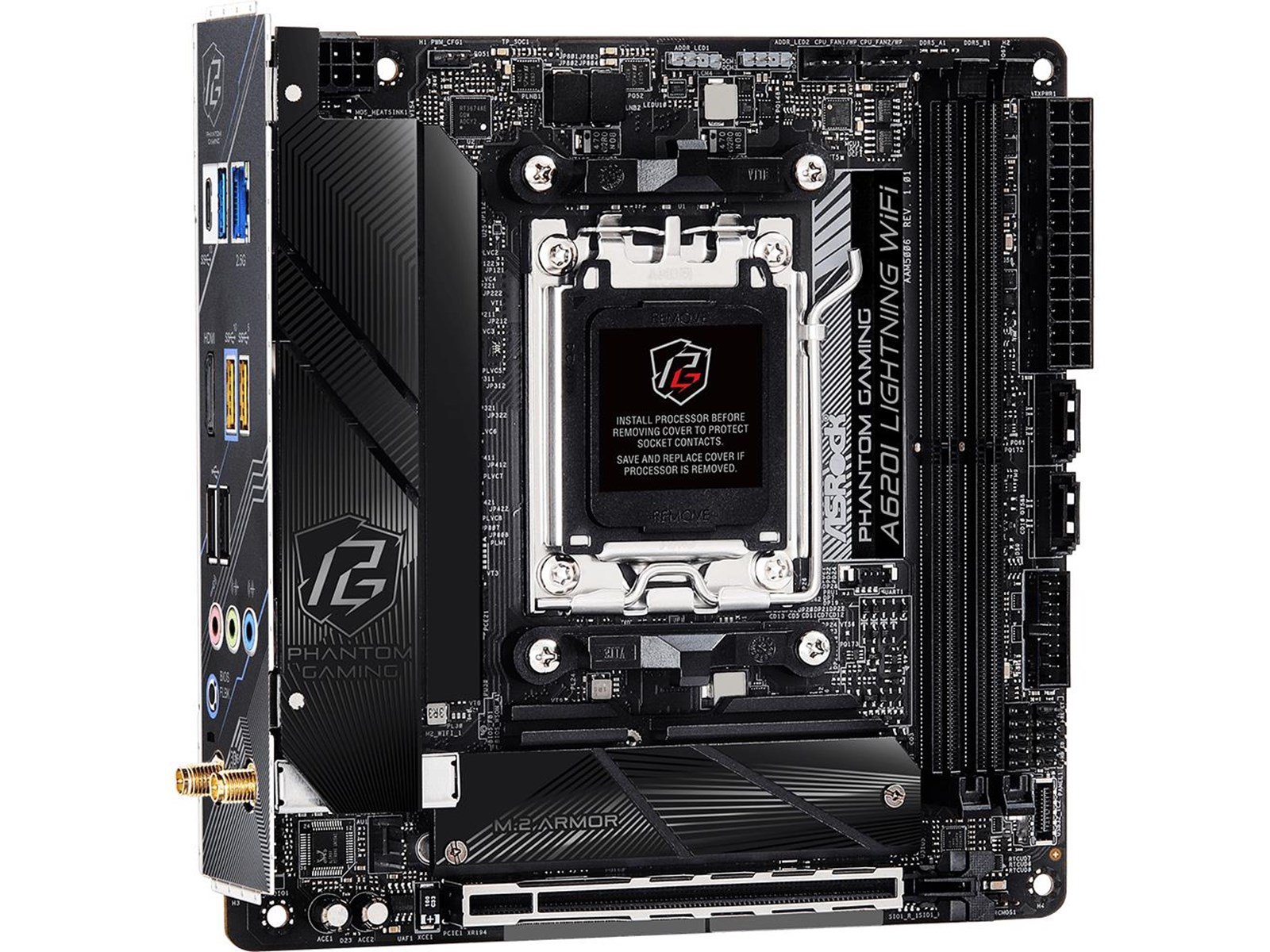 ASRock A620I LIGHTNING WIFI Mainboard - AMD A620 - AMD AM5 socket - DDR5 RAM - Mini-ITX