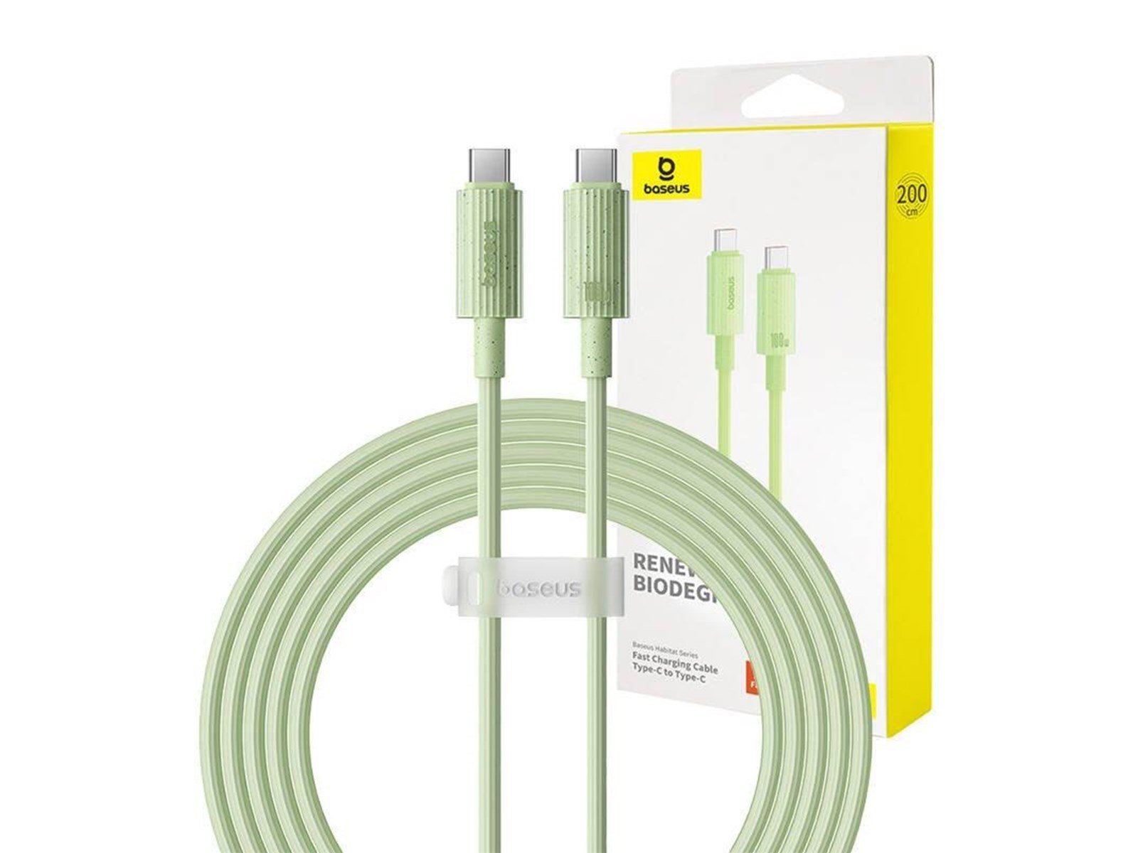 Baseus Fast Charging cable  USB-C to USB-C Habitat Series 2m 100W (green)