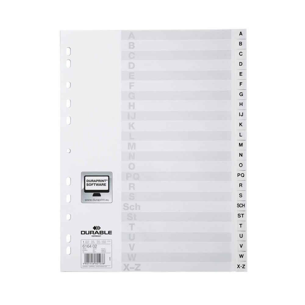 DURABLE Ordnerregister Vollformat A-Z weiß 24-teilig - 1 Satz