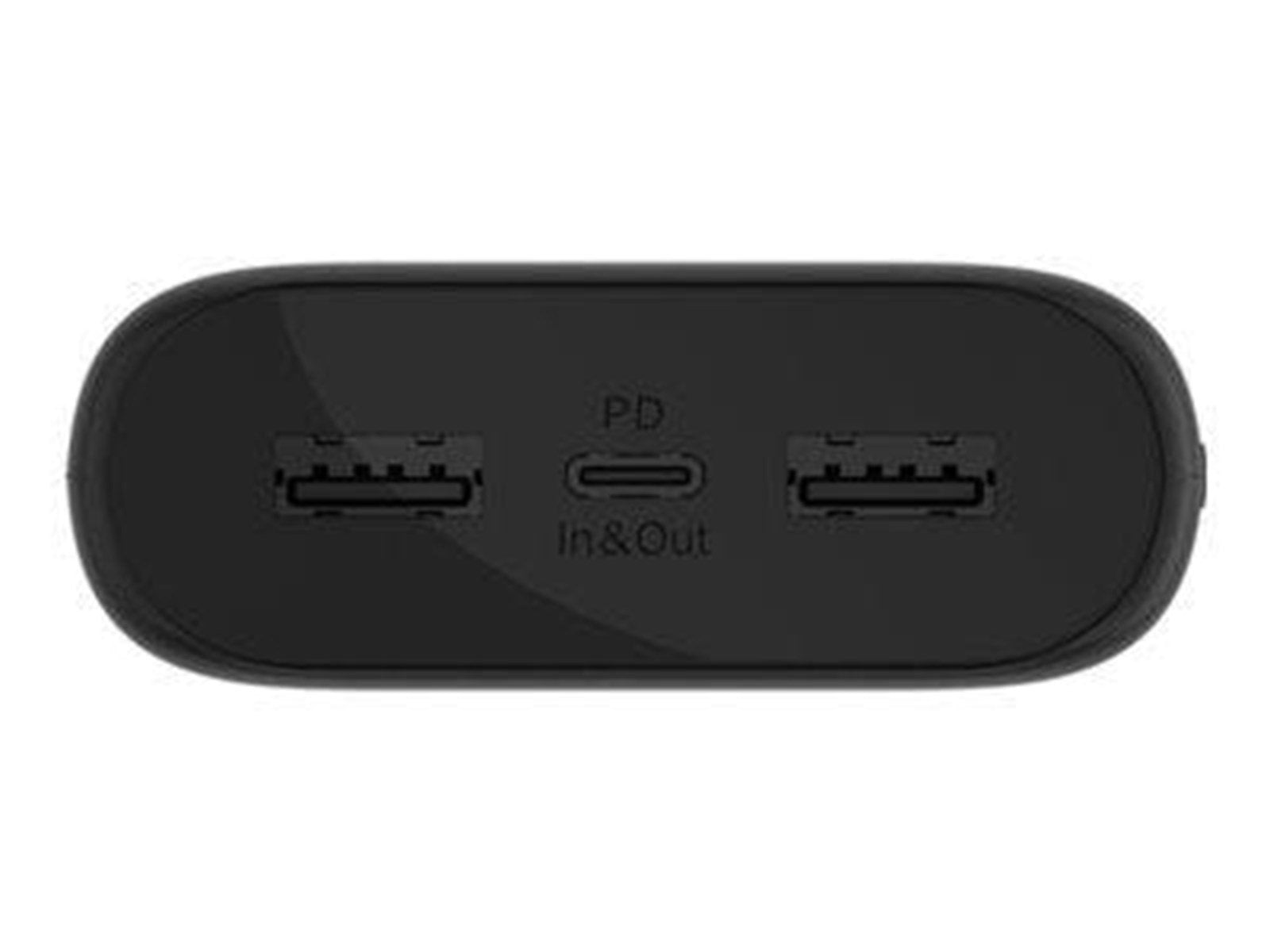 Belkin BoostCharge power bank - 2 x USB 24 pin USB-C - 20 Watt Powerbank (Akku) - schwarz - 20000 mAh