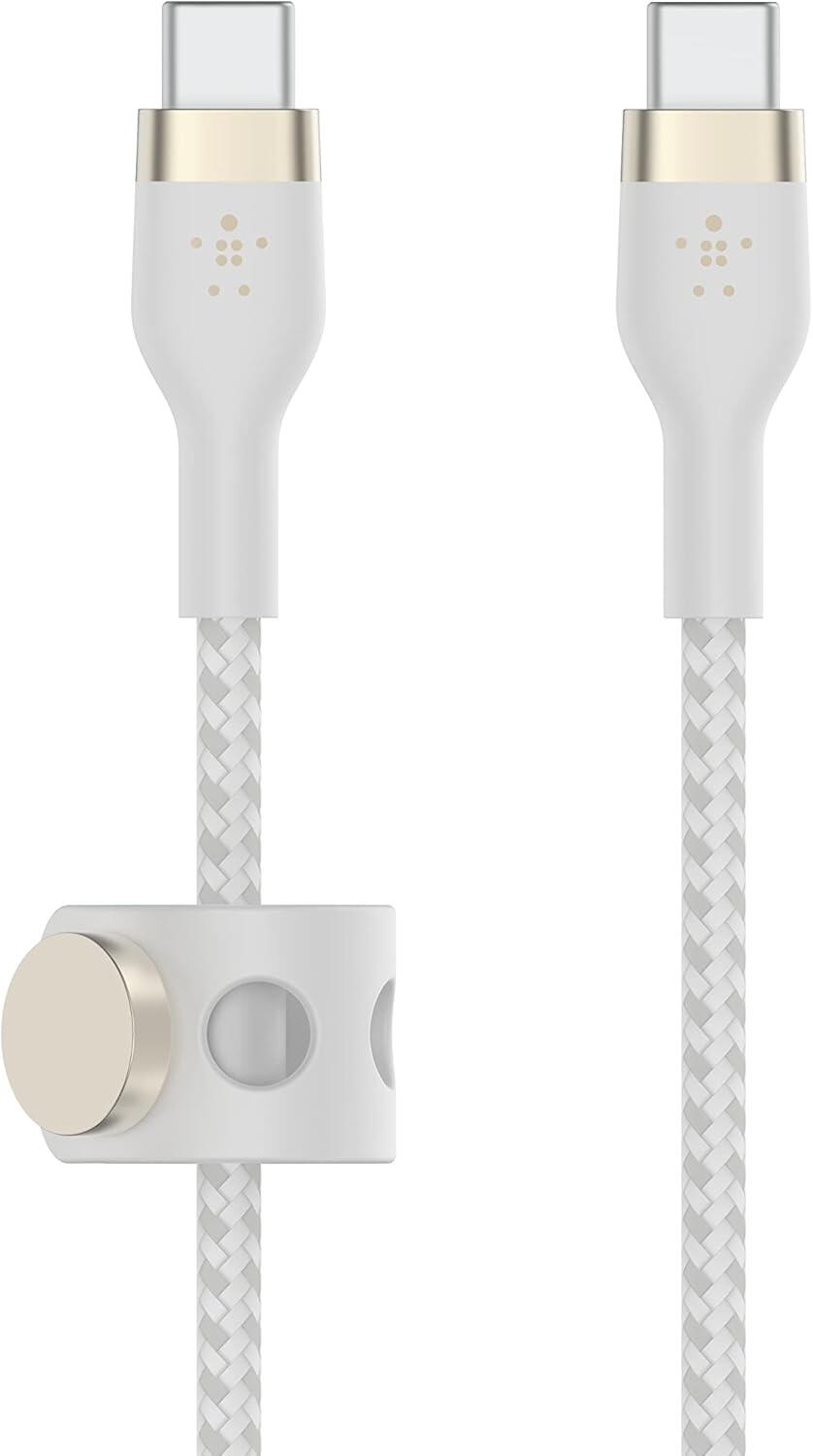 Belkin BoostCharge Pro Flex USB-C auf USB-C Kabel (1m, Weiß)