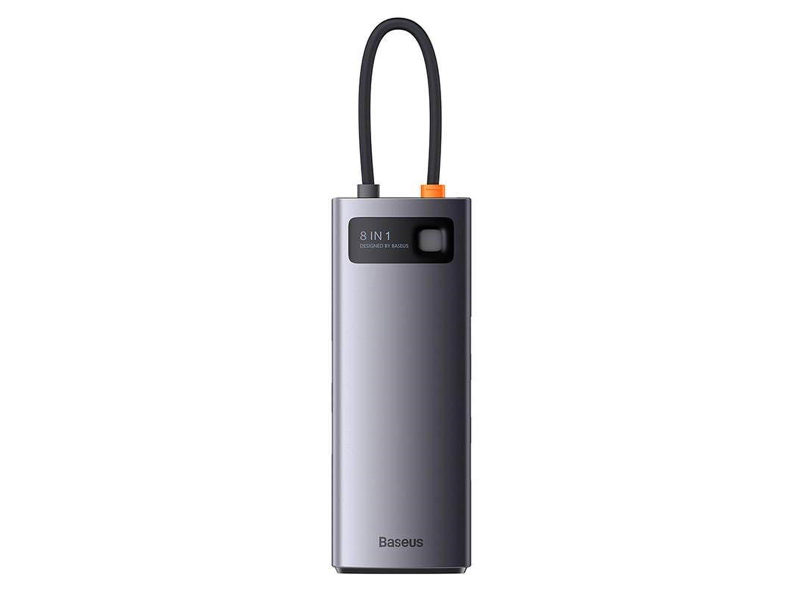 Baseus StarJoy Series USB-C to 3x USB 3.1 + HDMI + USB-C PD + RJ45 + microSD/SD USB-Hubs - USB 3.1 - 8 Anschlüsse - Grau