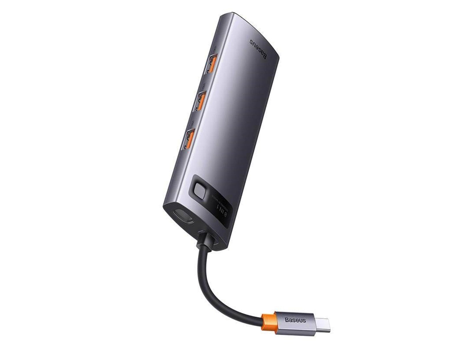 Baseus StarJoy Series USB-C to 3x USB 3.1 + HDMI + USB-C PD + RJ45 + microSD/SD USB-Hubs - USB 3.1 - 8 Anschlüsse - Grau