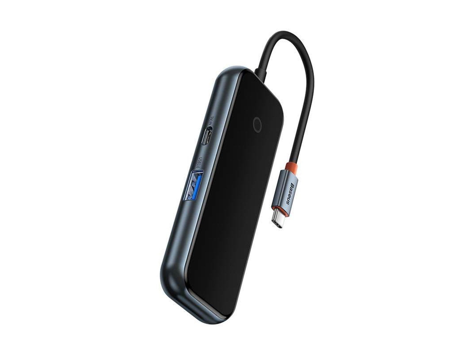 Baseus Adapter 4w1 Hub USB-C na 4xUSB 3.0 (Dark Grey) USB-Hubs - USB 3.0 - 4 - Grau