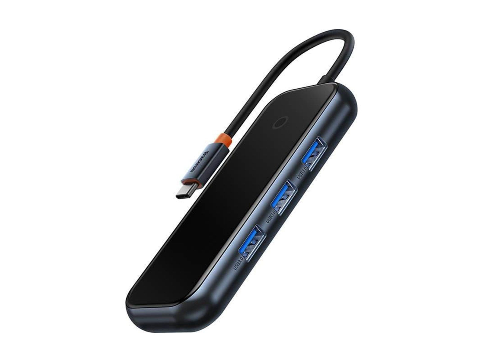 Baseus Adapter 4w1 Hub USB-C na 4xUSB 3.0 (Dark Grey) USB-Hubs - USB 3.0 - 4 - Grau