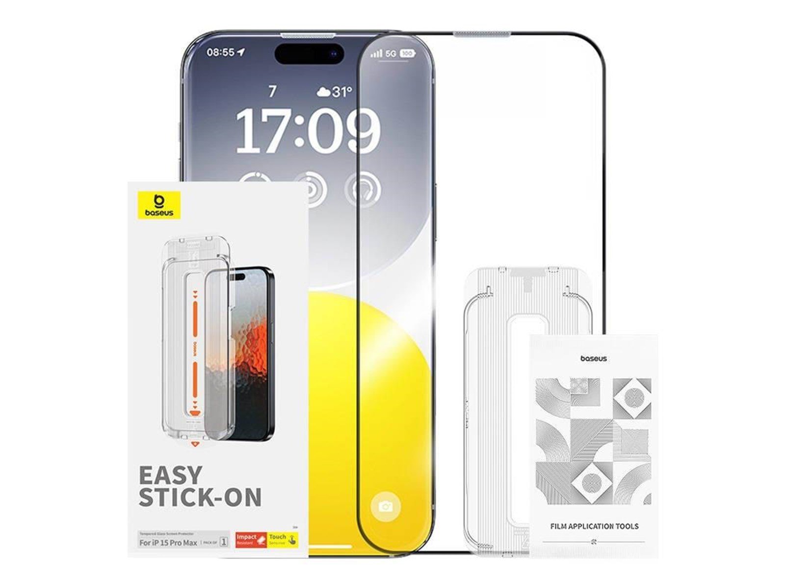 Baseus Sapphire Tempered Glass  0.3mm for iPhone 15 Pro Max