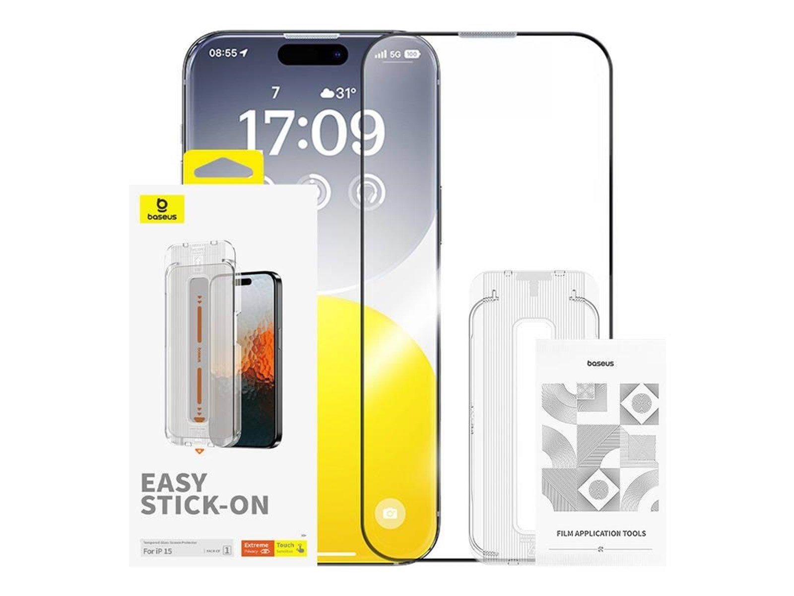 Baseus Privacy Protection Tempered Glass  Sapphire iPhone 15