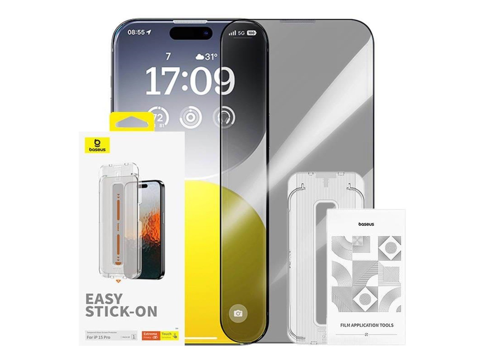 Baseus Privacy Protection Tempered Glass  Sapphire iPhone 15 Pro