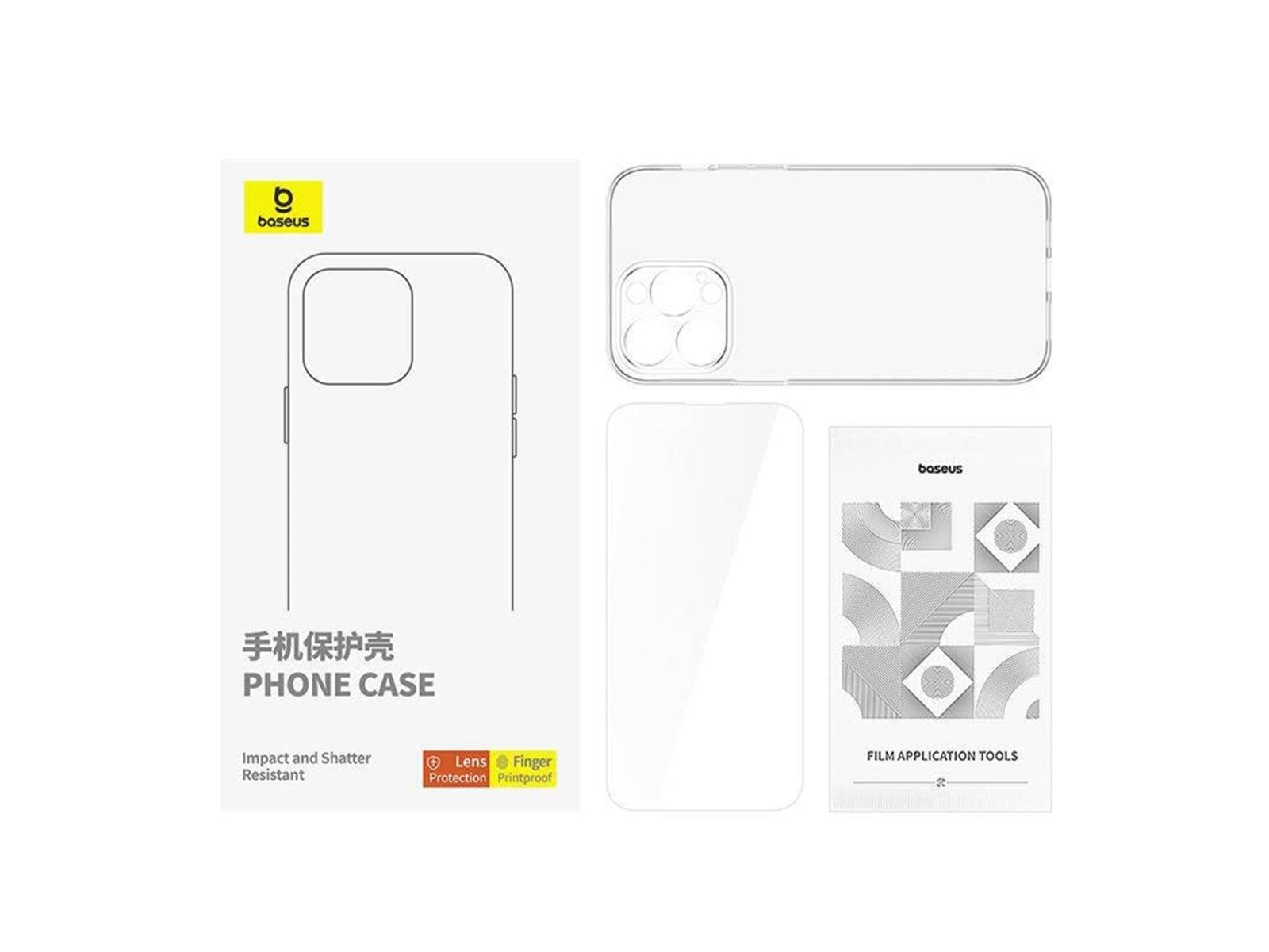 Baseus Clear Case  iPhone 15 Pro + tempered glass