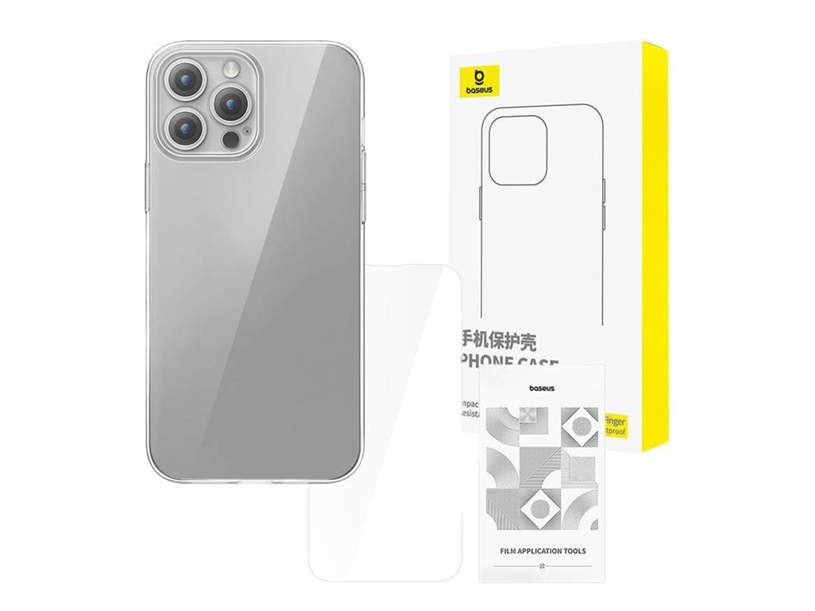 Baseus Clear Case  iPhone 15 Pro + tempered glass