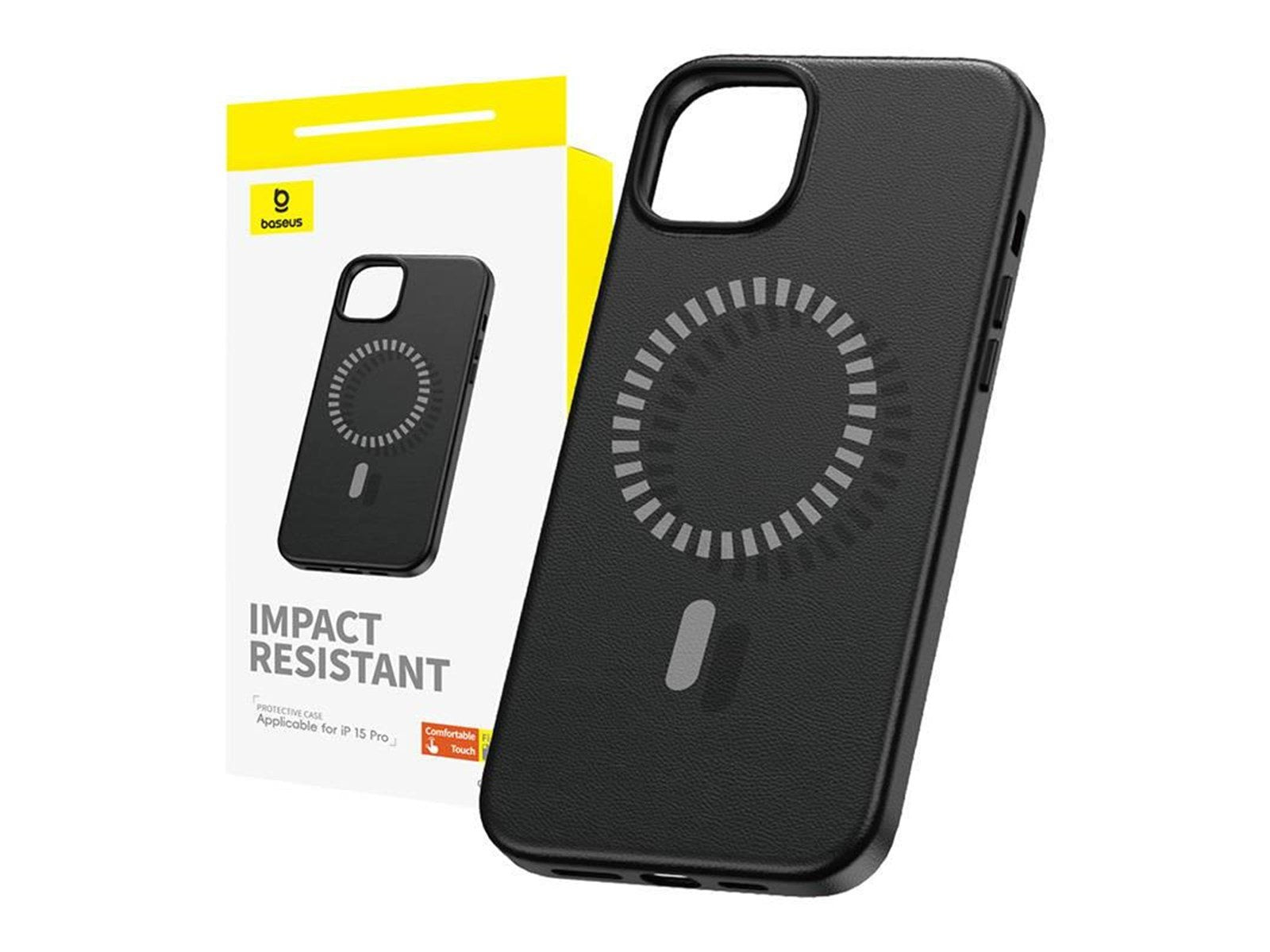 Baseus Magnetic Phone Case for iPhone 15 Pro  Fauxther Series (Black)