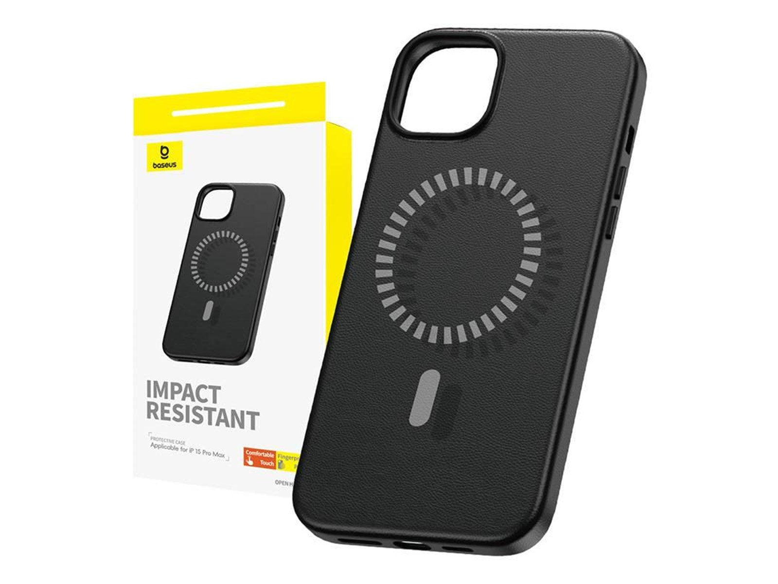 Baseus Magnetic Phone Case for iPhone 15 ProMax  Fauxther Series (Black)