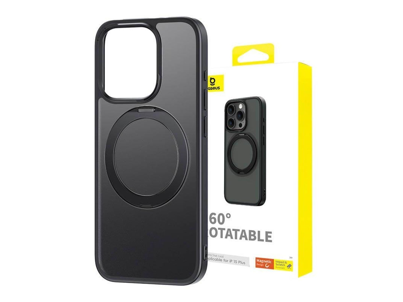 Baseus Magnetic Phone Case for iPhone 15 Plus  CyberLoop Series (Black)
