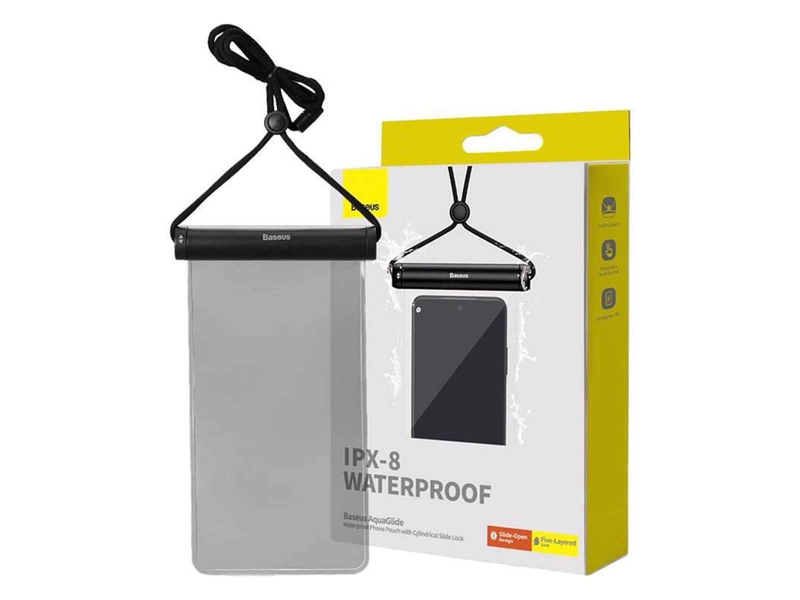 Baseus Waterproof phone case  AquaGlide with Cylindrical Slide Lock (black)