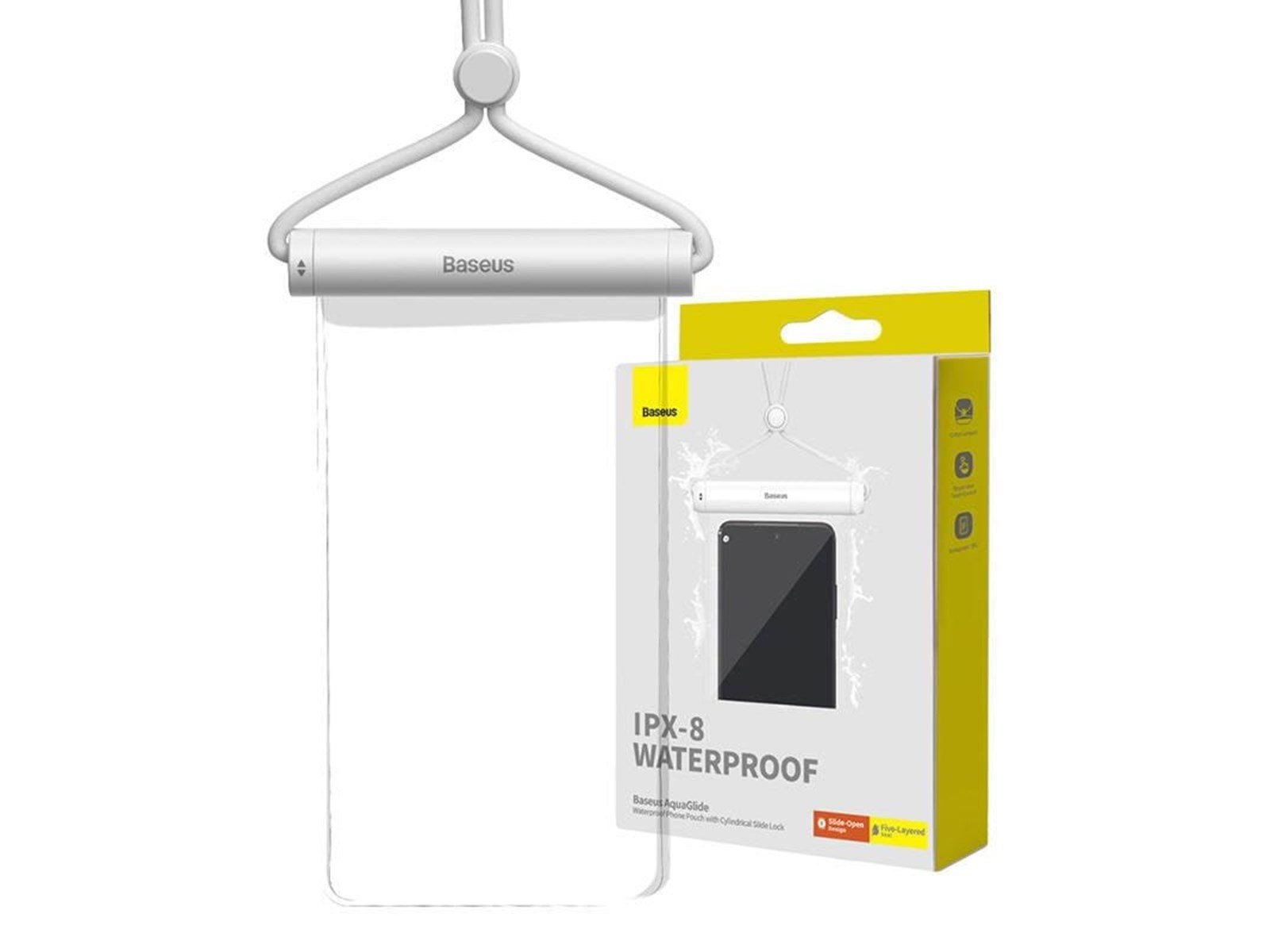 Baseus Waterproof phone case  AquaGlide with Cylindrical Slide Lock (white)
