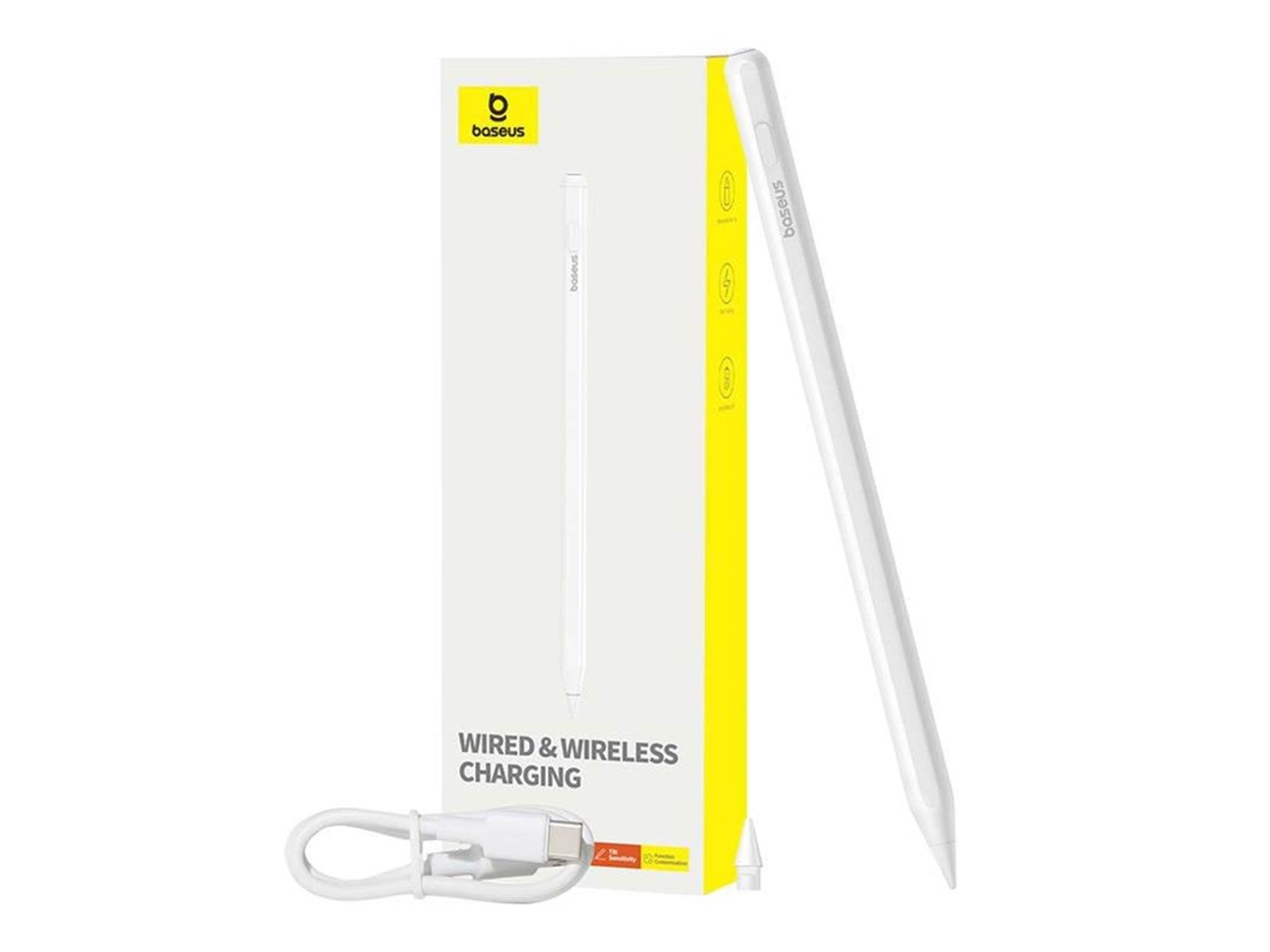 Baseus Active stylus  Smooth Writing Series with wireless and cabled charging (White)