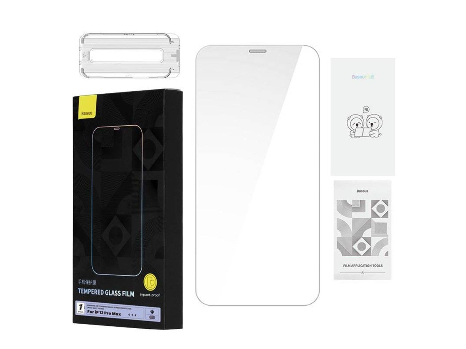 Baseus Tempered Glass  0.4mm Iphone 12 Pro  MAX + cleaning kit