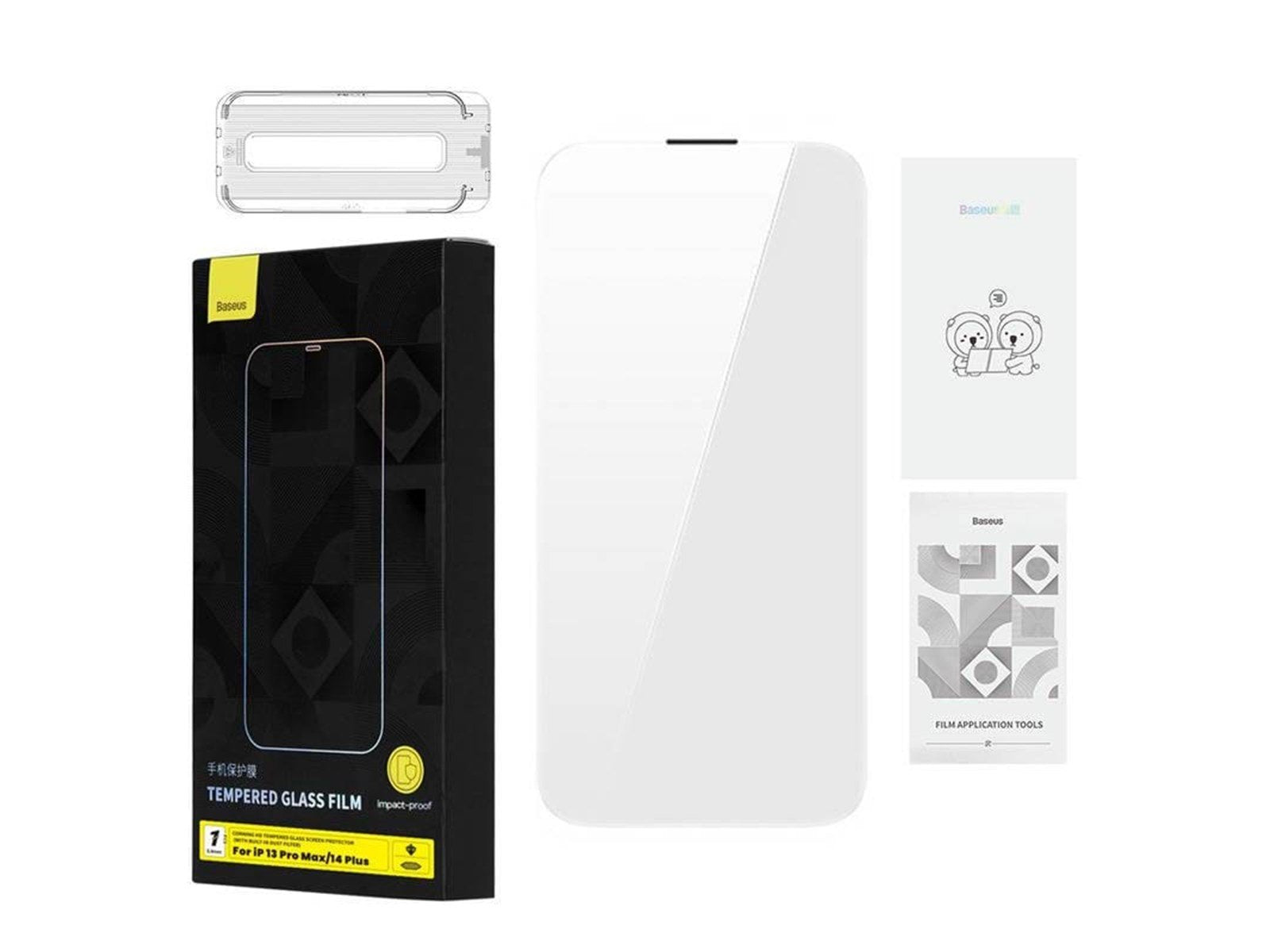 Baseus Tempered Glass  0.4mm Iphone 13 Pro Max/14 Plus + cleaning kit
