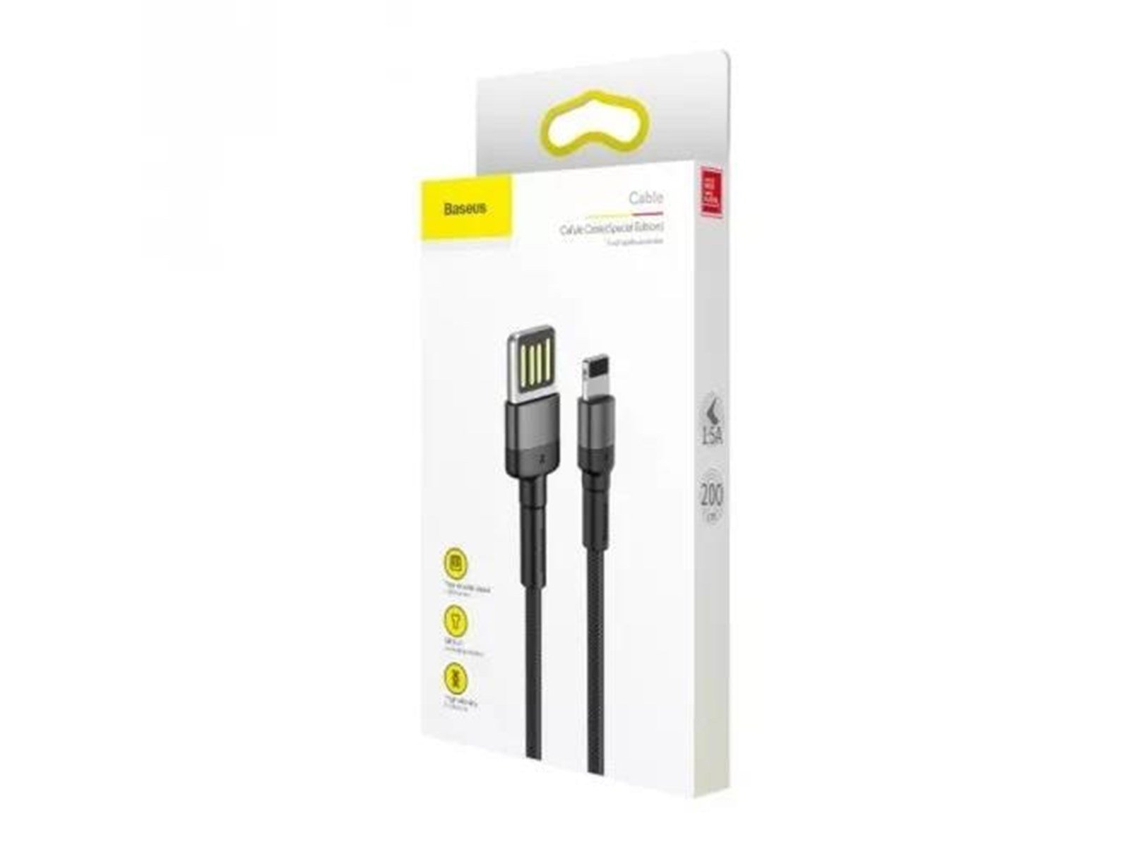 Baseus Cafule Double-sided USB Lightning Cable 1.5A 2m (Gray+Black)