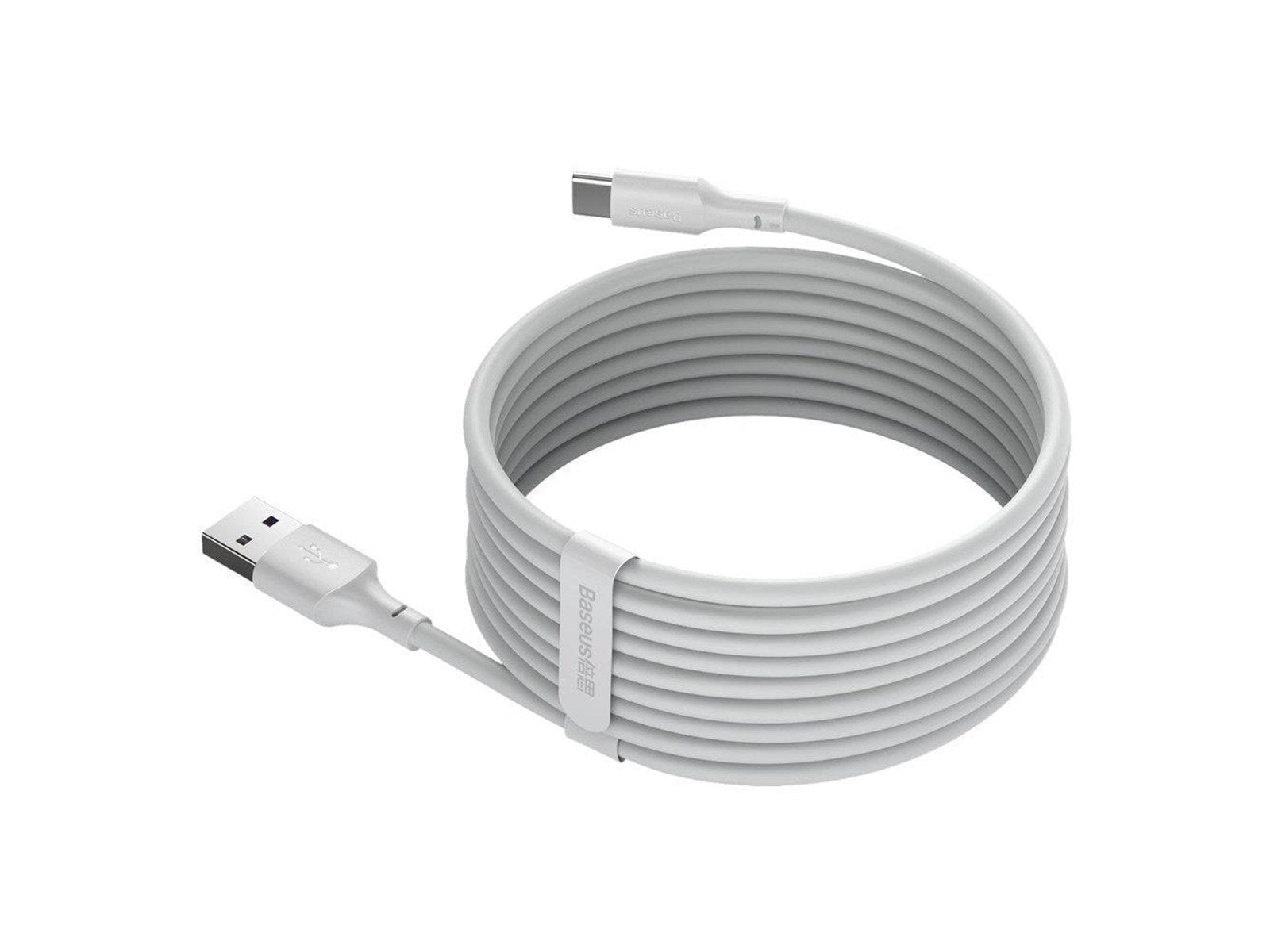 Baseus Simple Wisdom Data Cable Kit USB to Type-C 5A (2PCS/Set）1.5m White