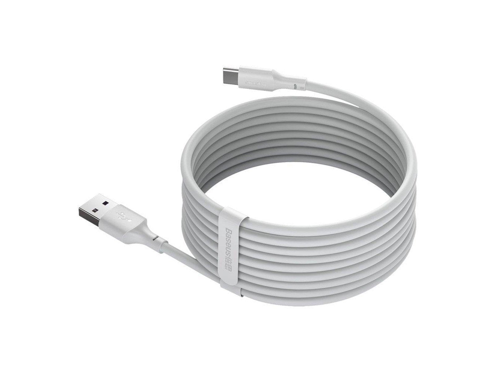 Baseus Simple Wisdom Data Cable Kit USB to Type-C 5A (2PCS/Set）1.5m White