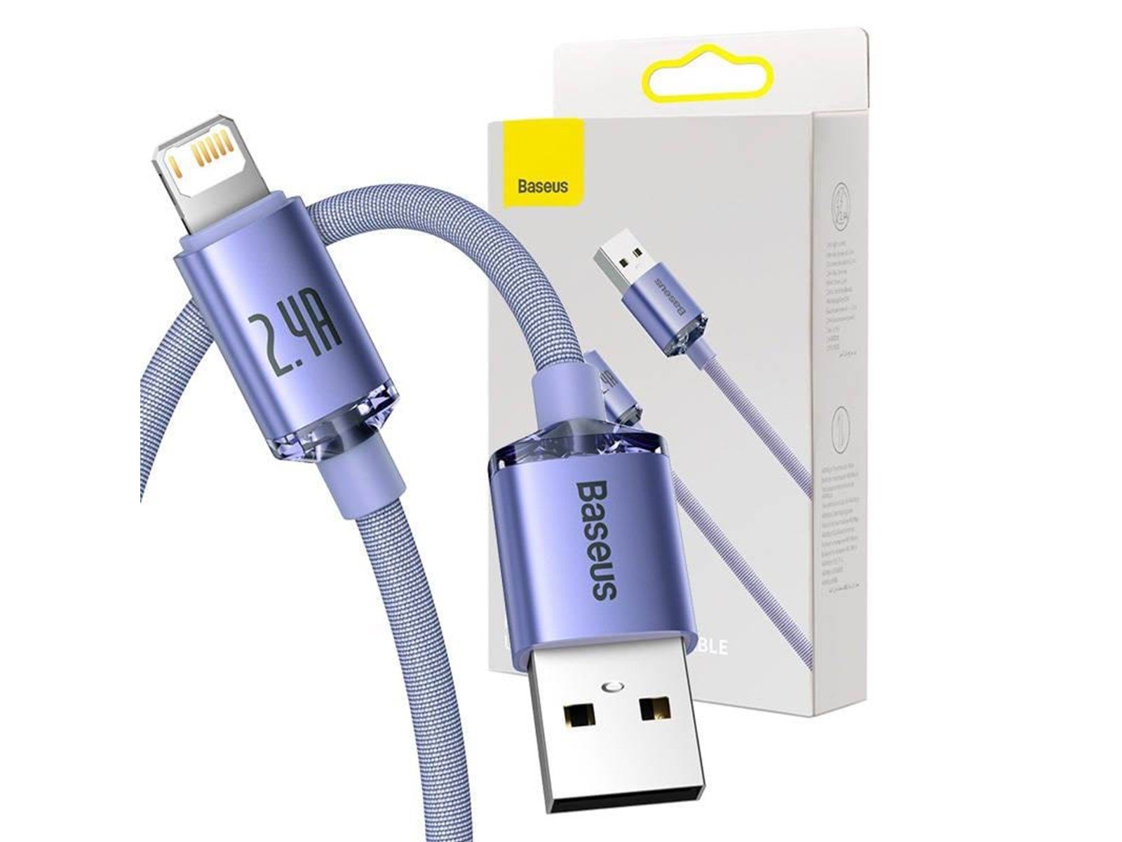Baseus Crystal Shine cable USB to Lightning 2.4A 2m (purple)
