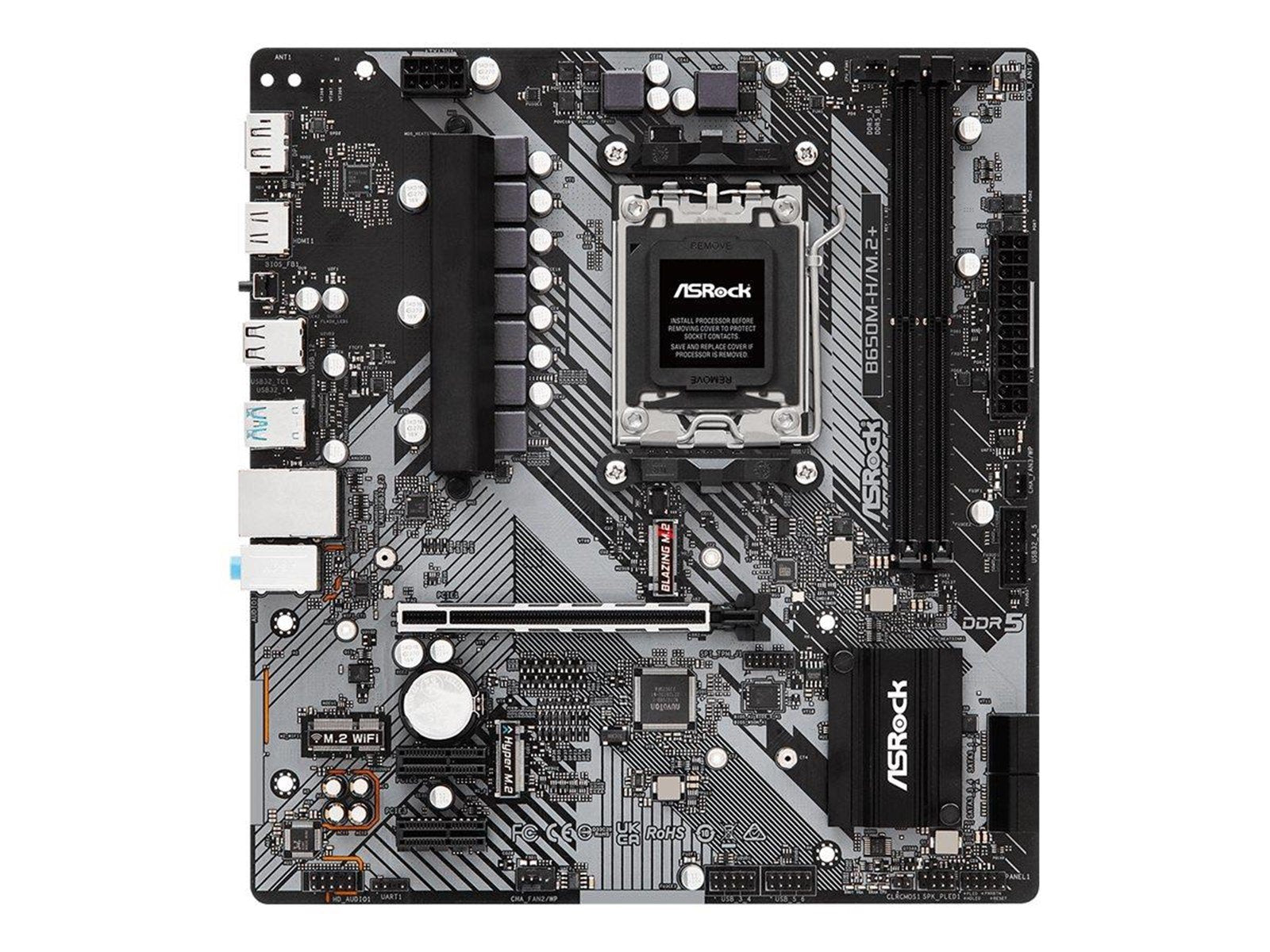 ASRock B650M-H/M.2+ Mainboard - AMD B650 - AMD AM5 socket - DDR5 RAM - Micro-ATX