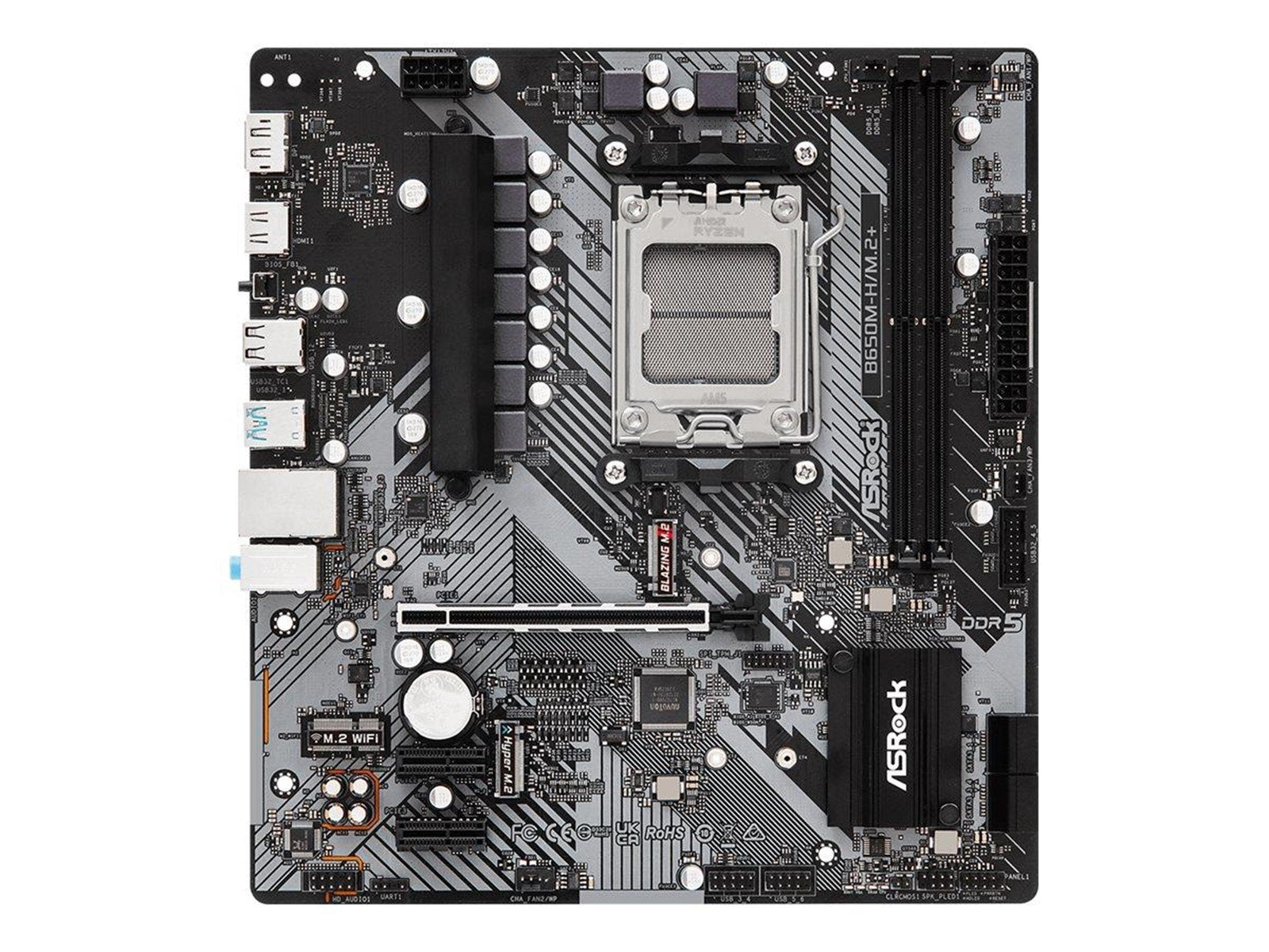 ASRock B650M-H/M.2+ Mainboard - AMD B650 - AMD AM5 socket - DDR5 RAM - Micro-ATX