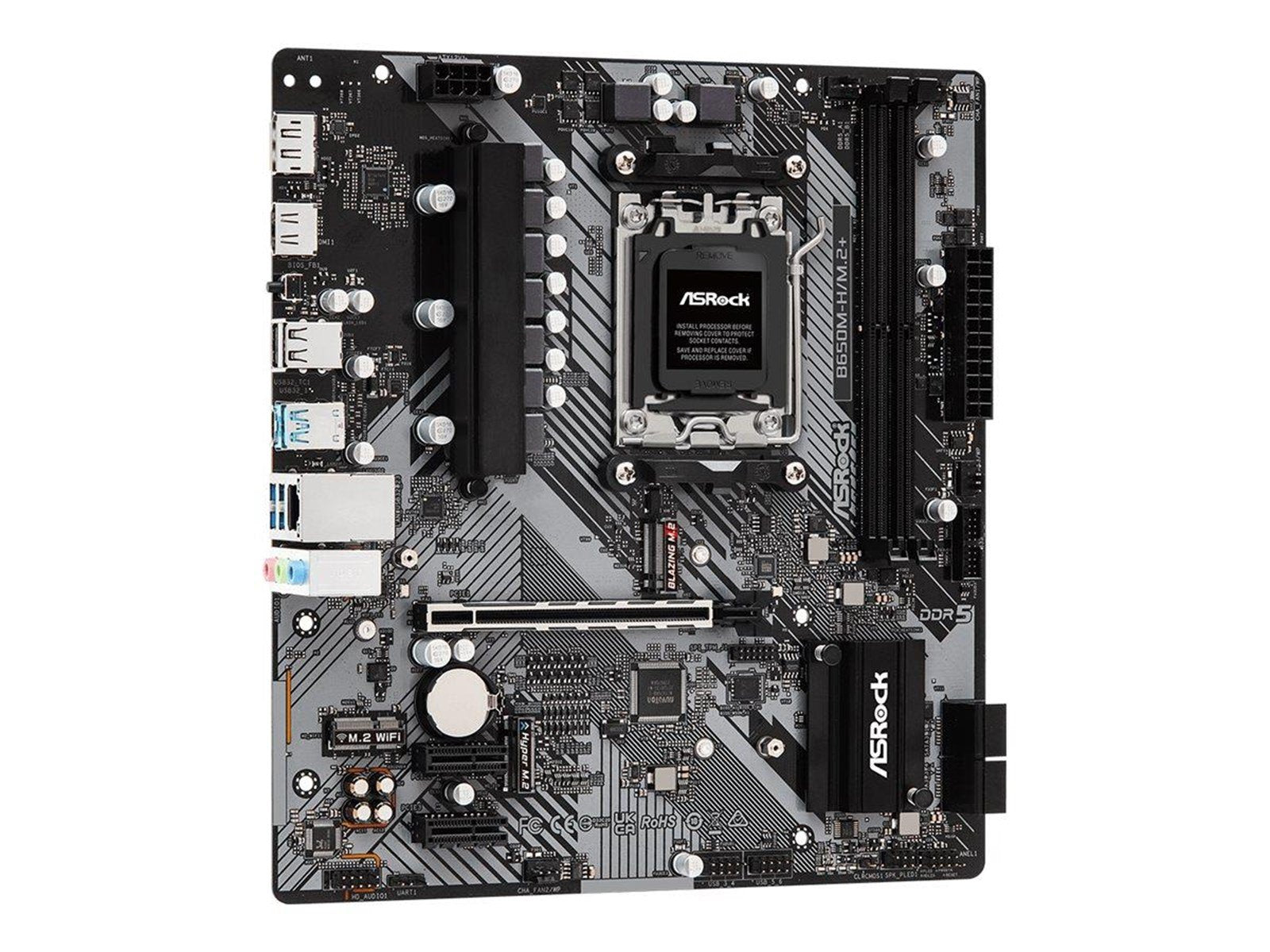 ASRock B650M-H/M.2+ Mainboard - AMD B650 - AMD AM5 socket - DDR5 RAM - Micro-ATX