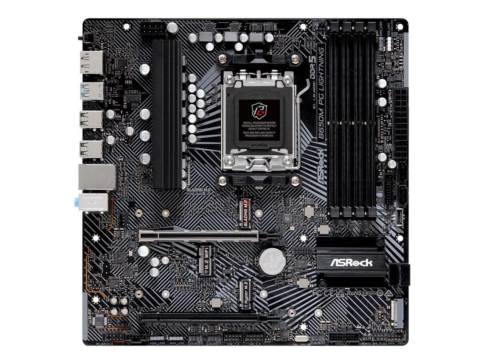 ASRock B650M PG LIGHTNING Mainboard - AMD B650 - AMD AM5 socket - DDR5 RAM - Micro-ATX
