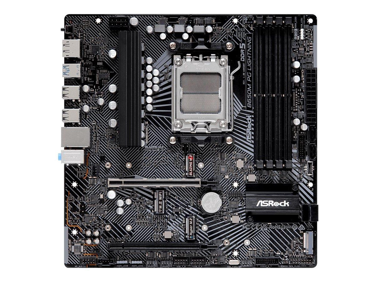 ASRock B650M PG LIGHTNING Mainboard - AMD B650 - AMD AM5 socket - DDR5 RAM - Micro-ATX